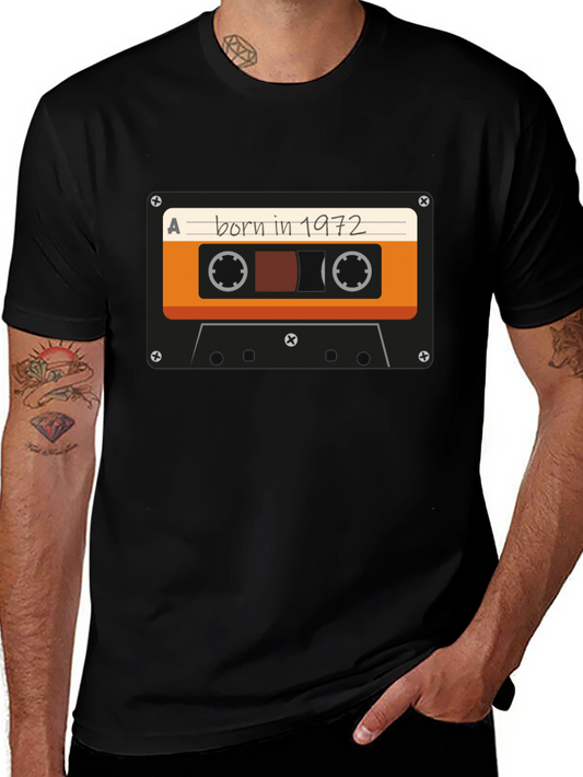 Born In 1972 Cassette Tape Graphic T-Shirt