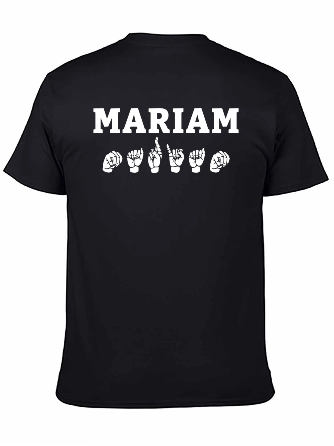 Mariam ASL Sign Language T-Shirt - Black