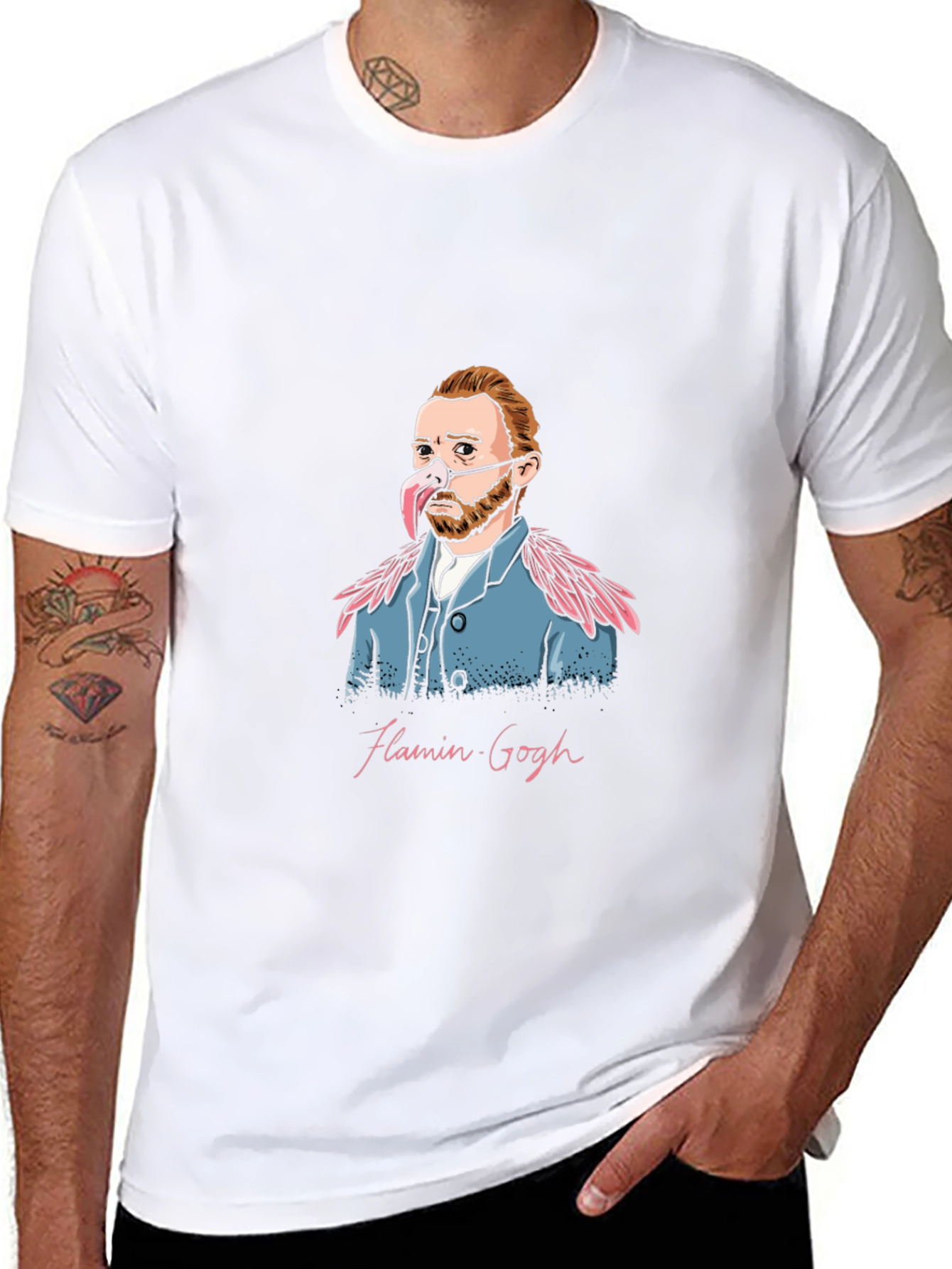 Flamin Gogh Black T-Shirt - Artistic Humor