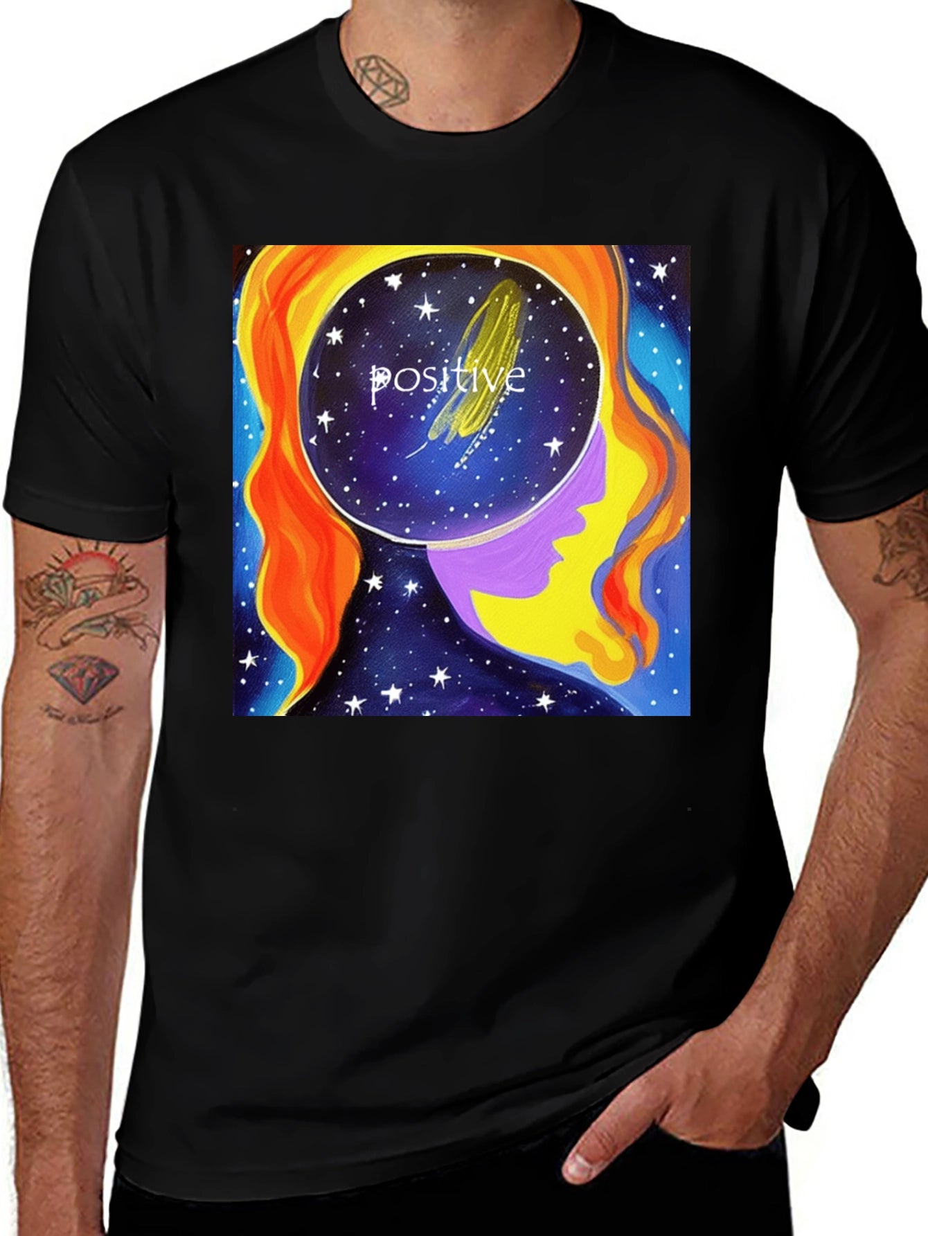 Positive Mind Black Graphic Tee