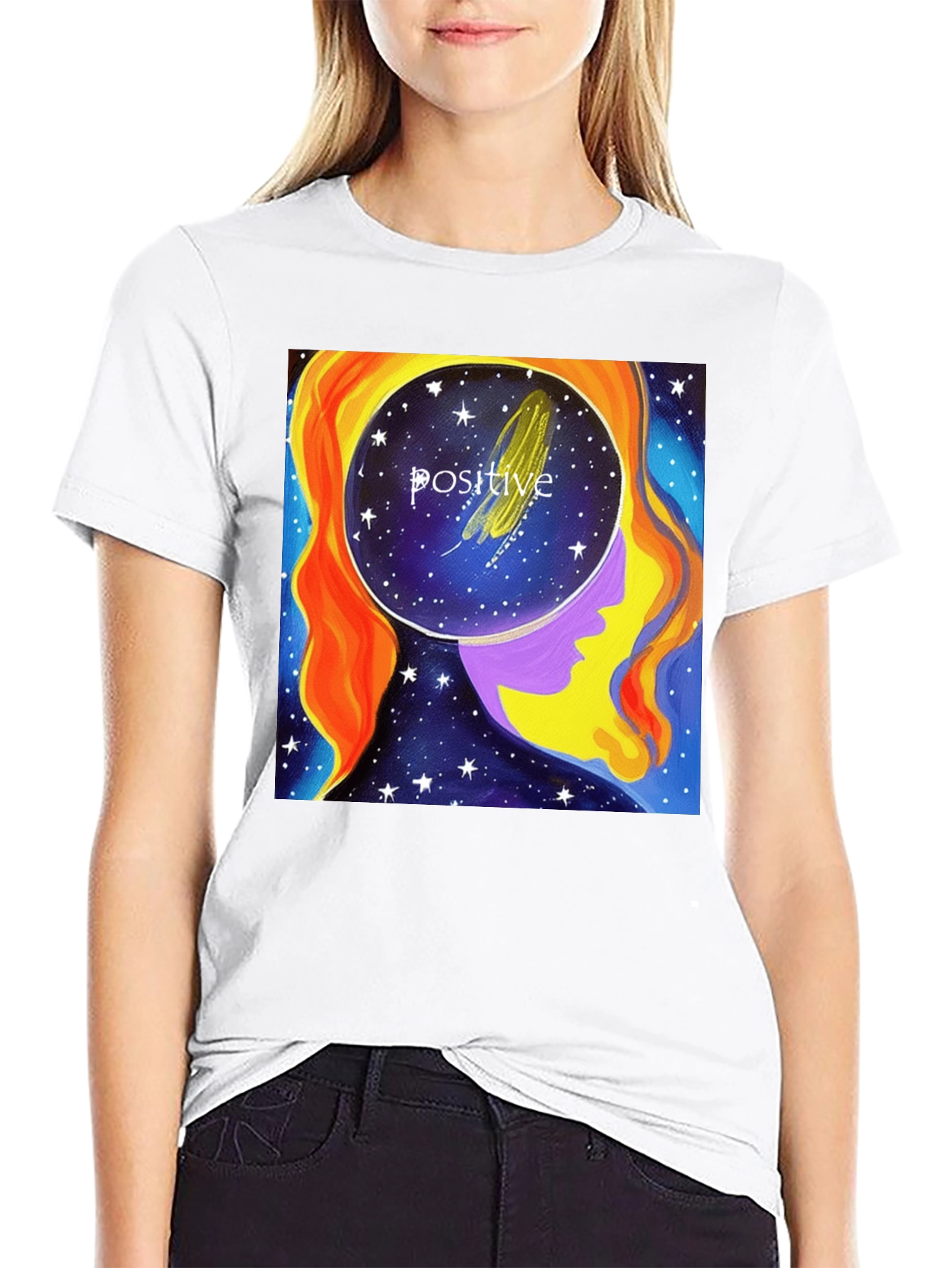 Positive Mind Black Graphic Tee