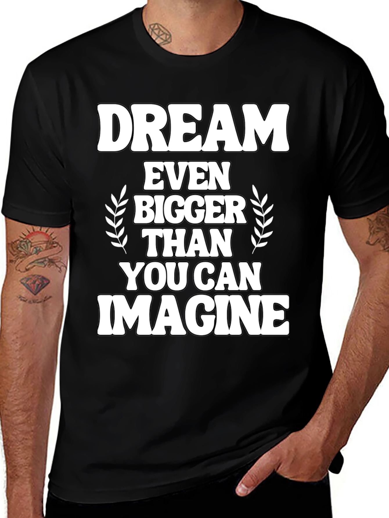 Dream Bigger Graphic Tee - Inspirational Black T-Shirt