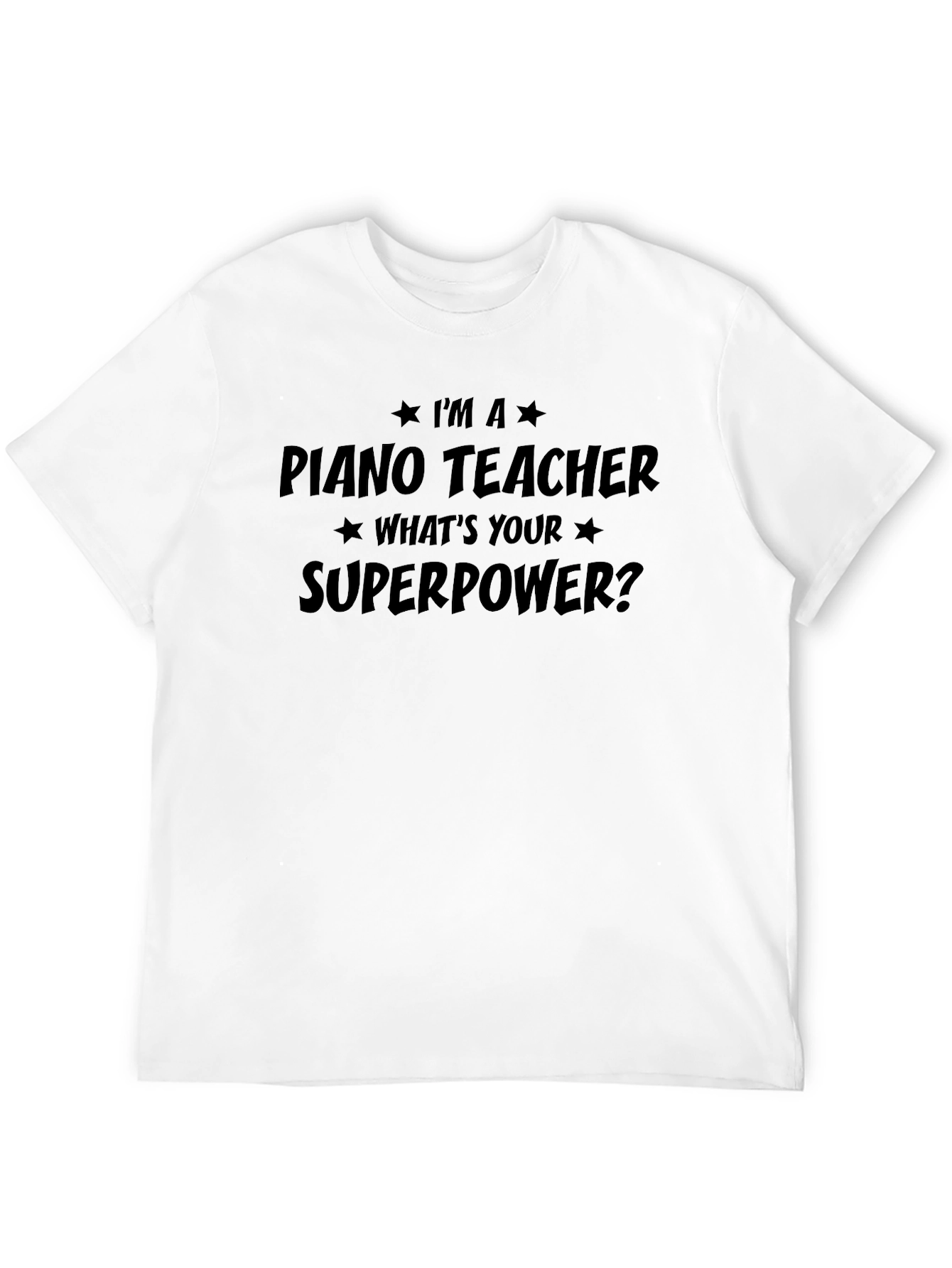 Piano Teacher Superpower Black T-Shirt
