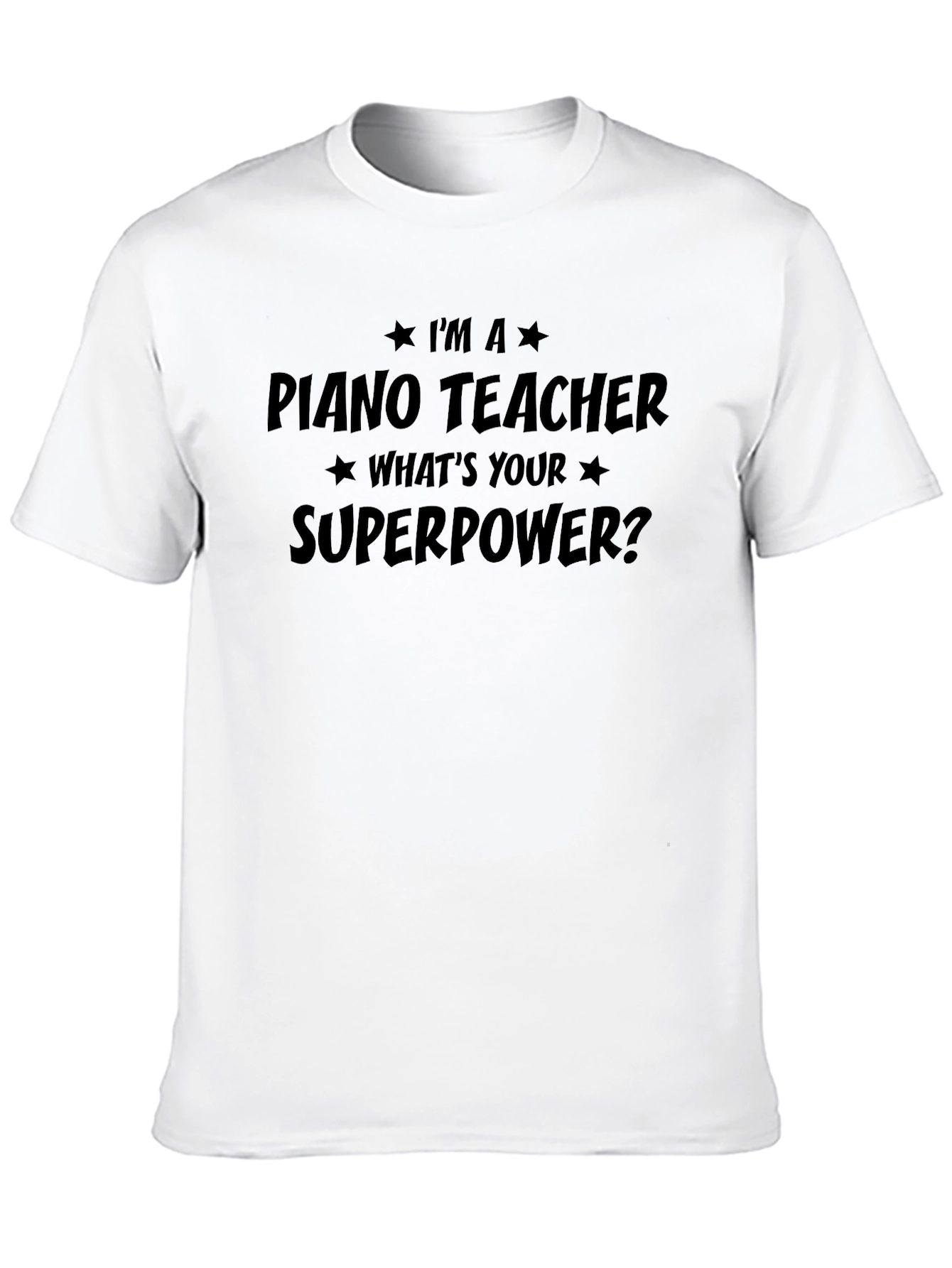Piano Teacher Superpower Black T-Shirt