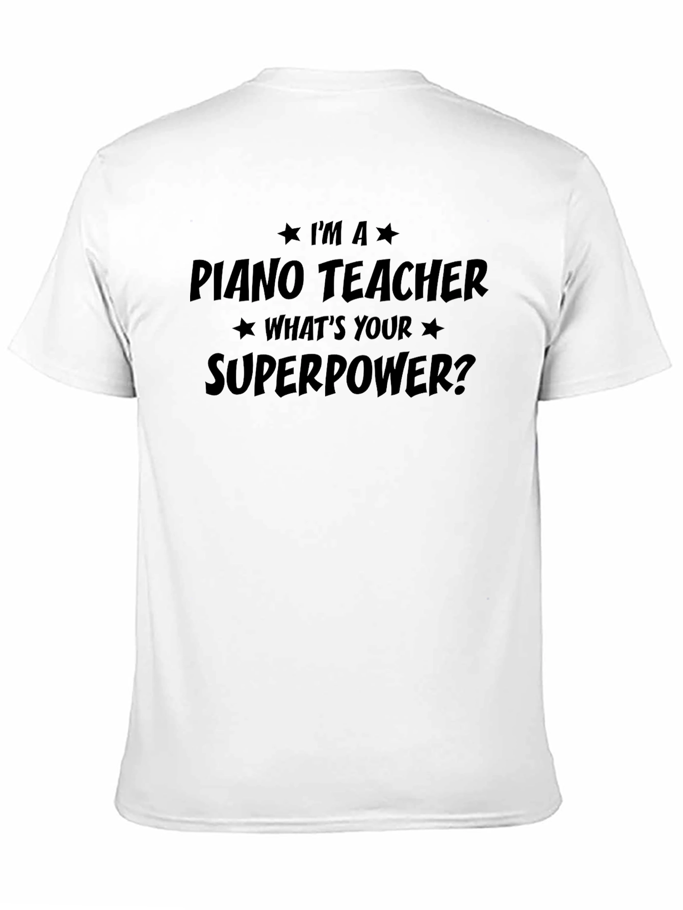 Piano Teacher Superpower Black T-Shirt