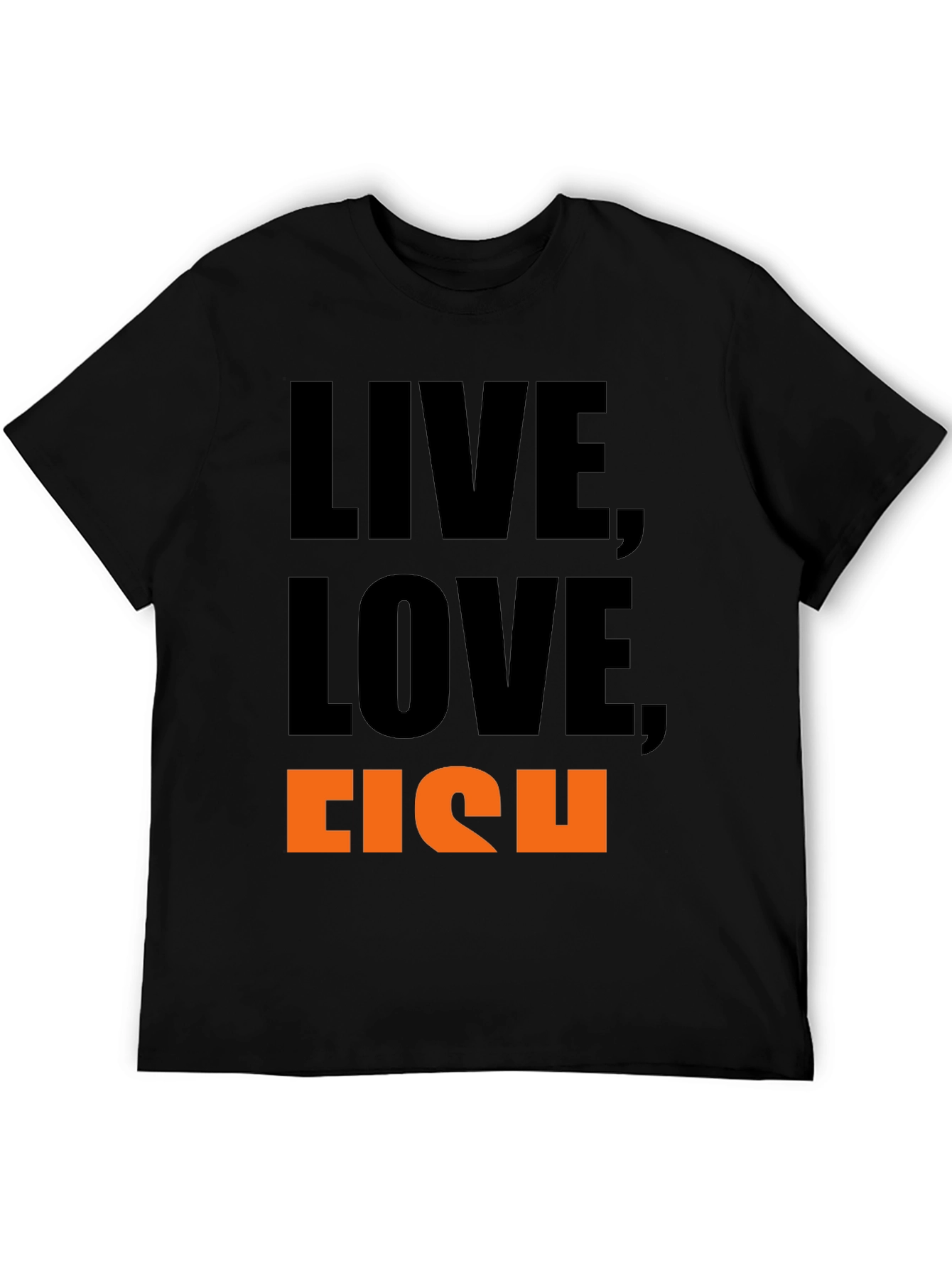 Live Love Fish Graphic Tee - Black