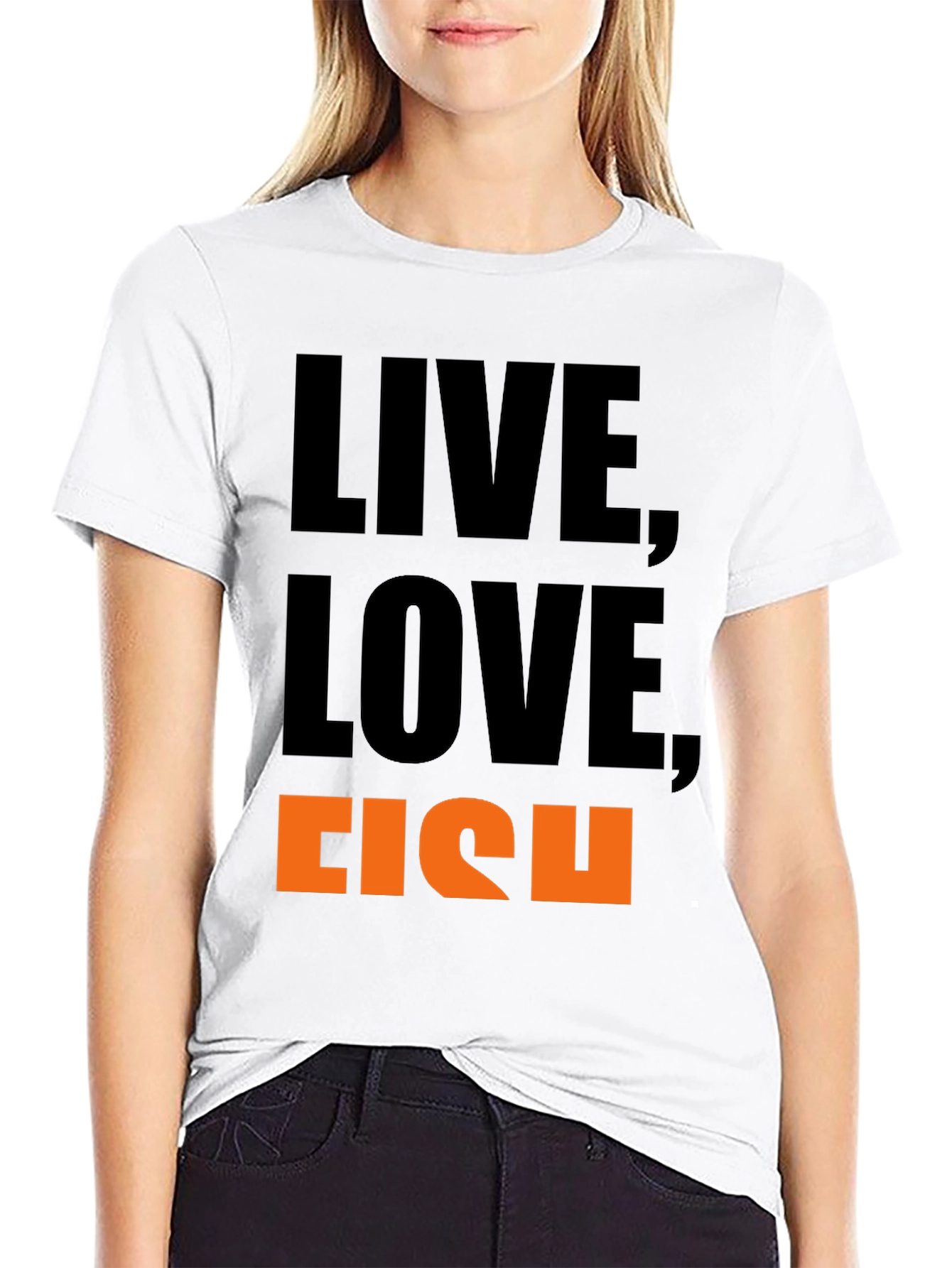 Live Love Fish Graphic Tee - Black