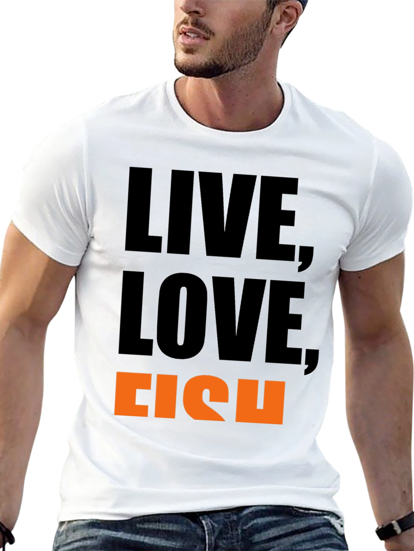 Live Love Fish Graphic Tee - Black