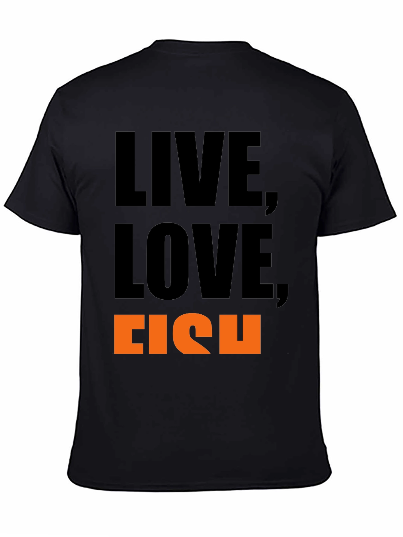 Live Love Fish Graphic Tee - Black