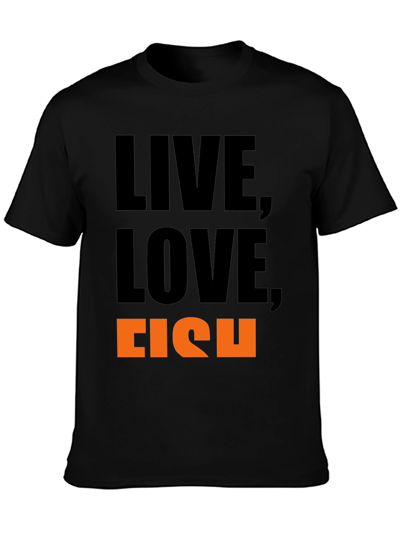 Live Love Fish Graphic Tee - Black