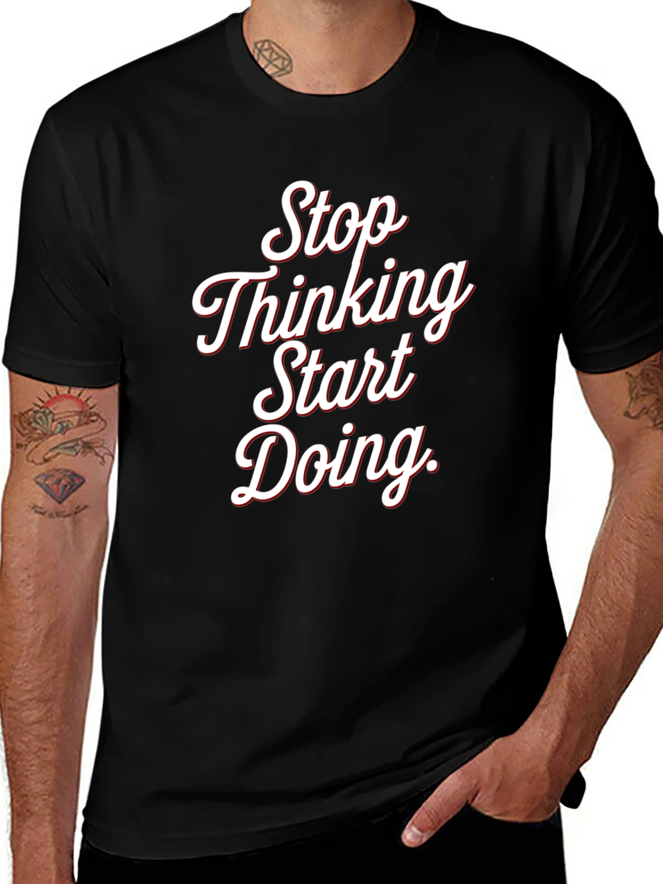 Stop Thinking Start Doing Black Tee