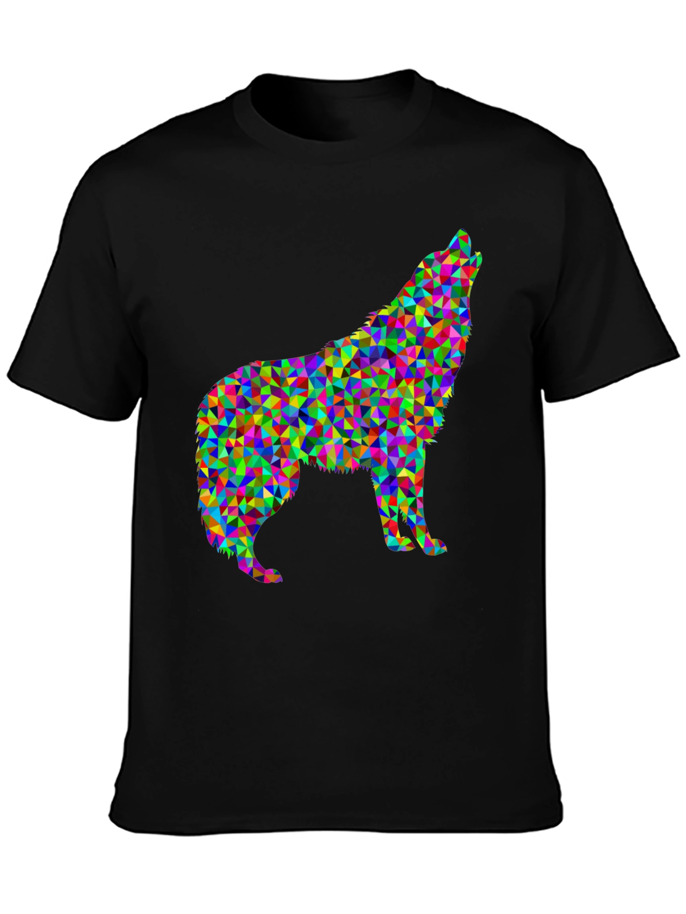 Abstract Wolf Graphic Tee - Modern Geometric Design