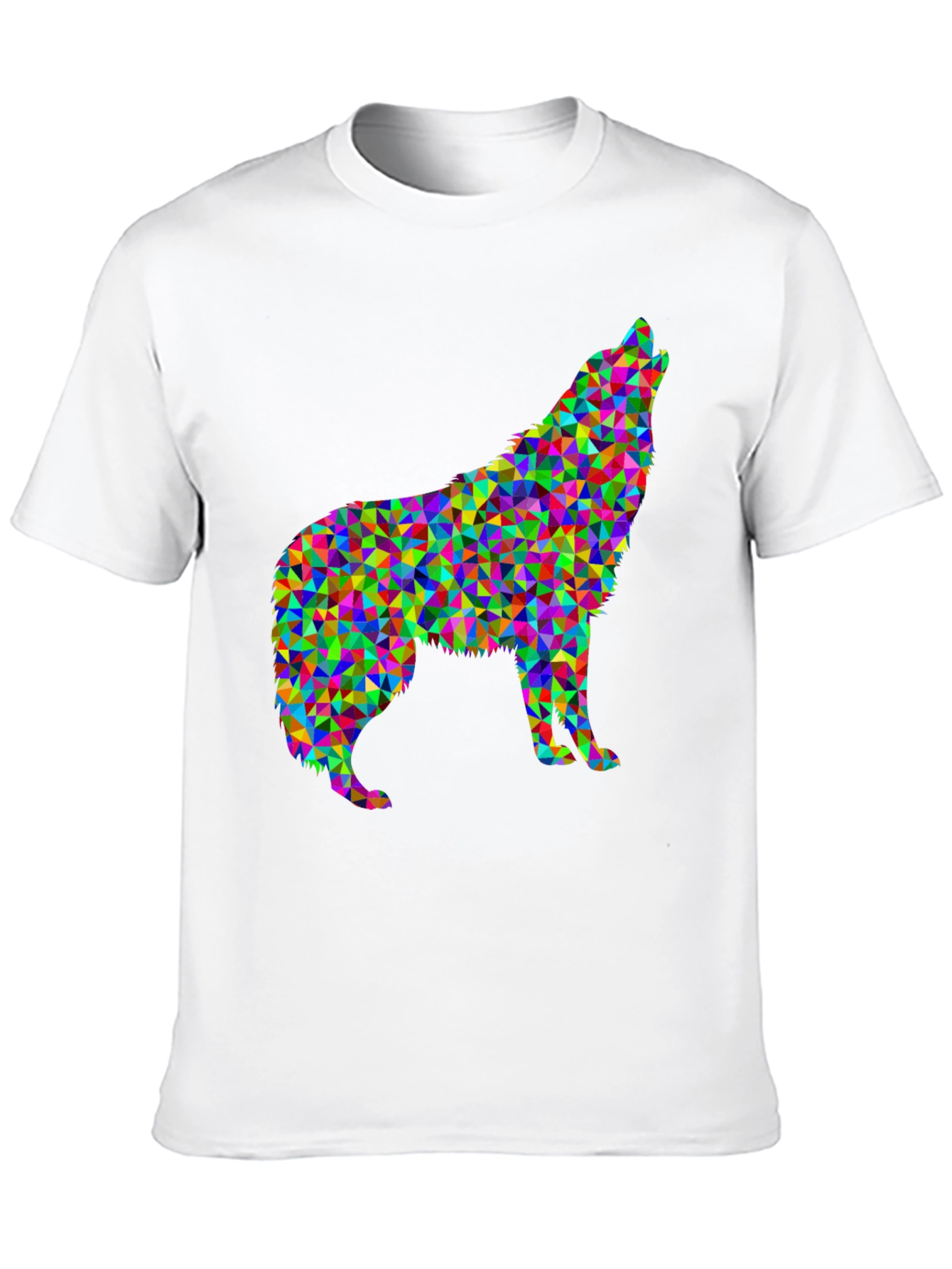 Abstract Wolf Graphic Tee - Modern Geometric Design