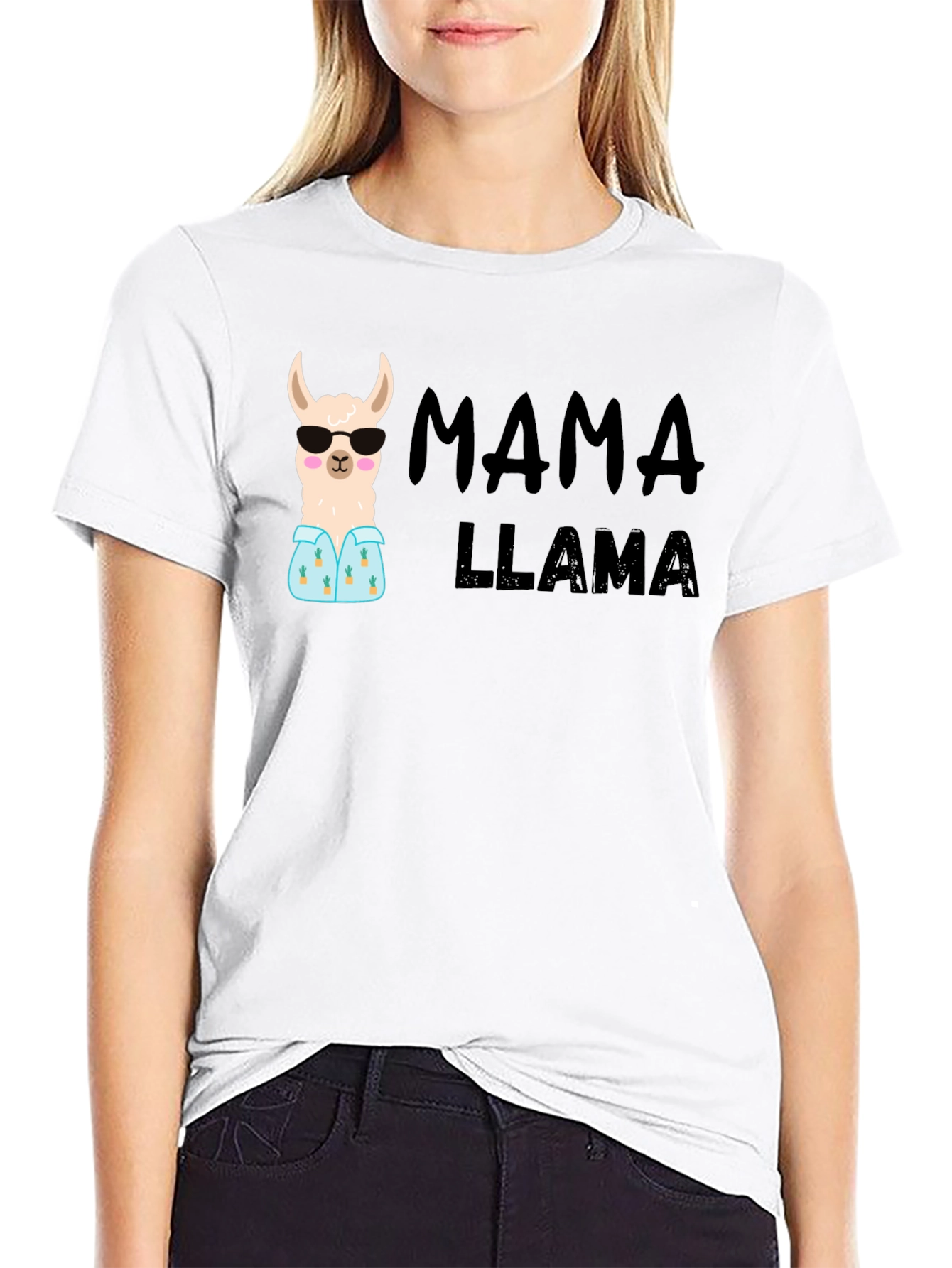 Mama Llama Graphic Tee - Cute Womens T-Shirt
