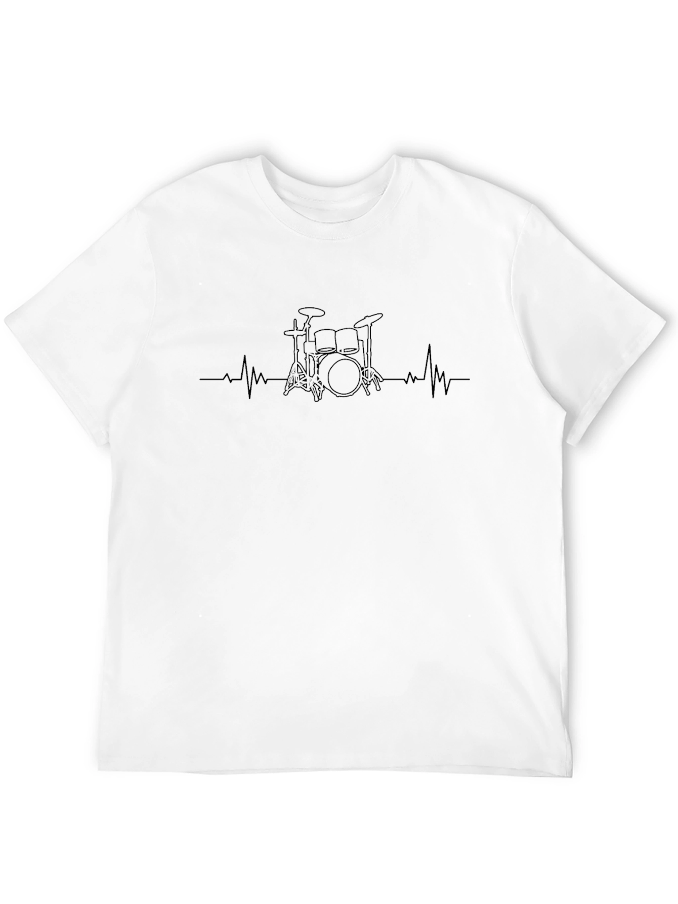 Drumset Heartbeat T-Shirt - Black