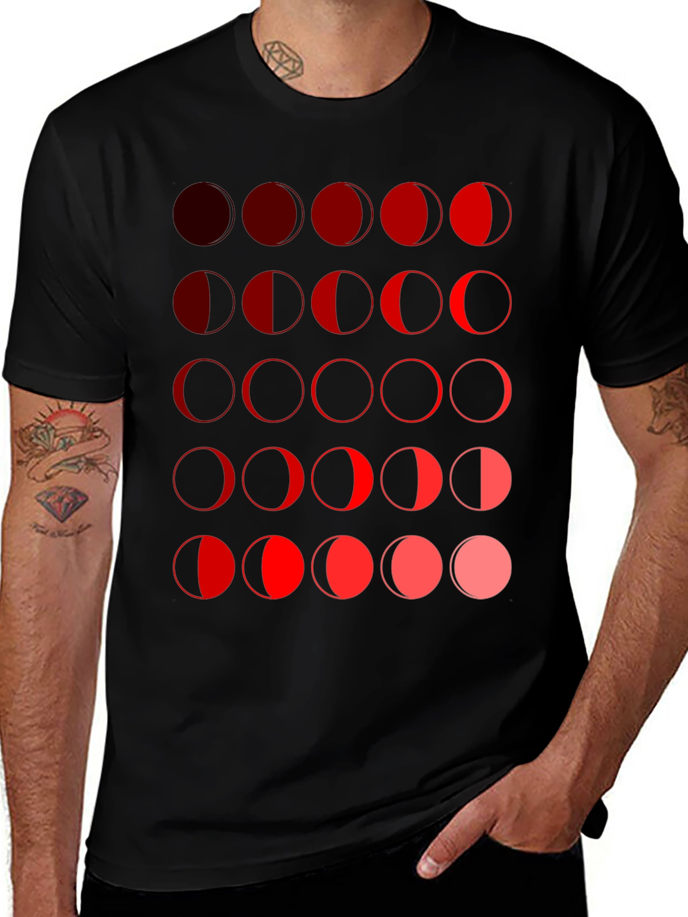 Moon Phase Graphic Tee - Black Unisex T-Shirt