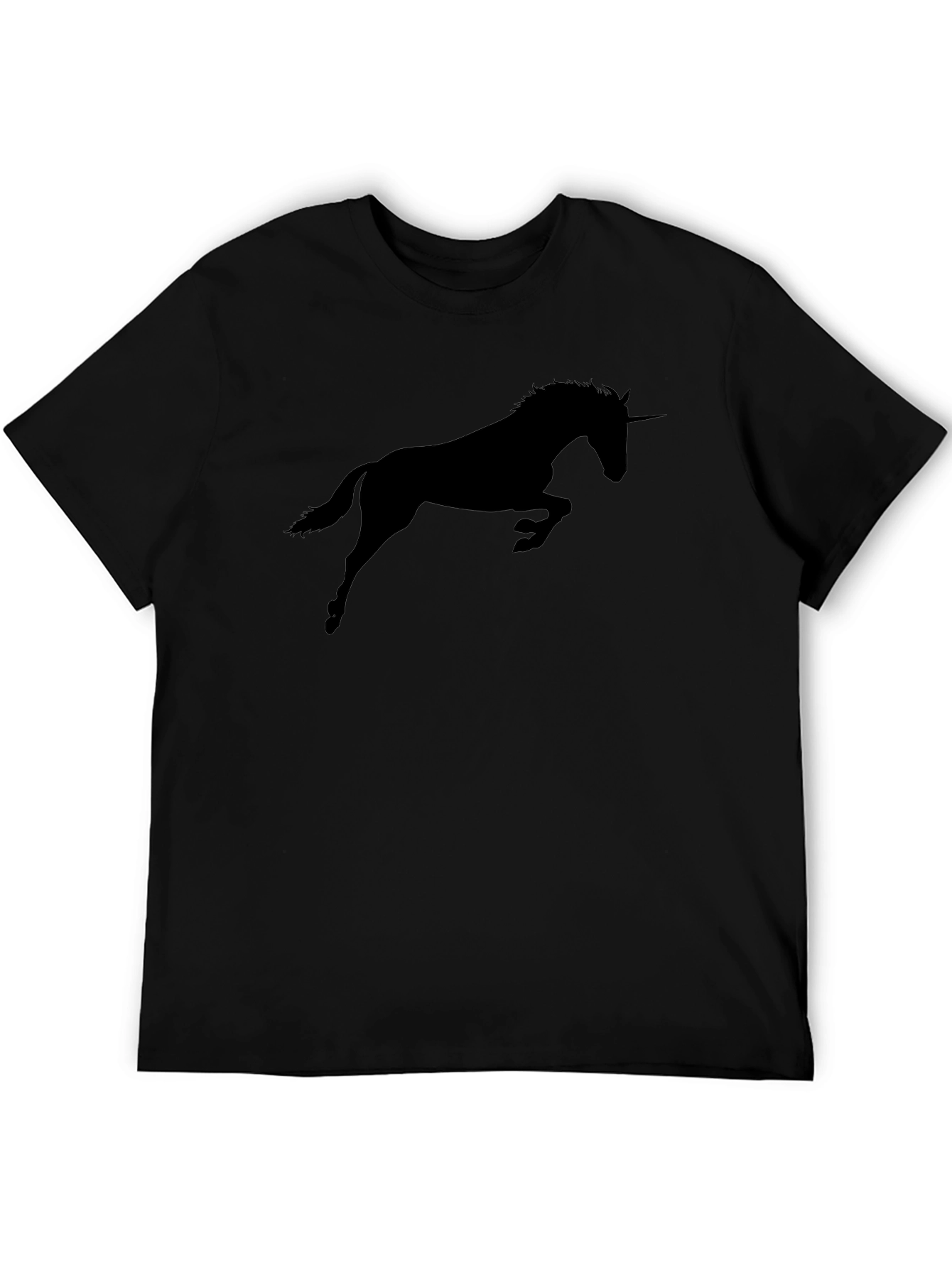 Mens Black Unicorn Silhouette Graphic Tee