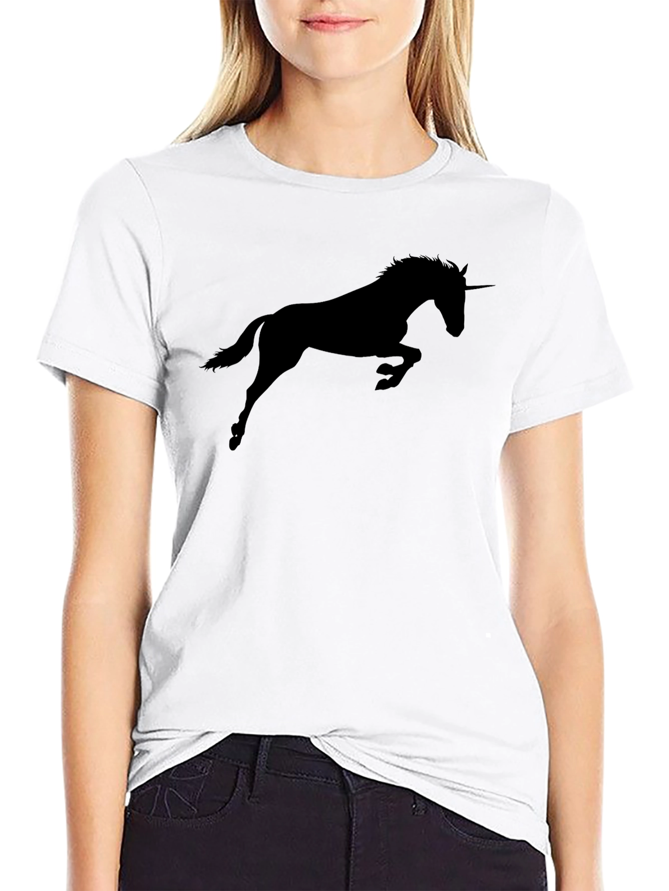 Mens Black Unicorn Silhouette Graphic Tee
