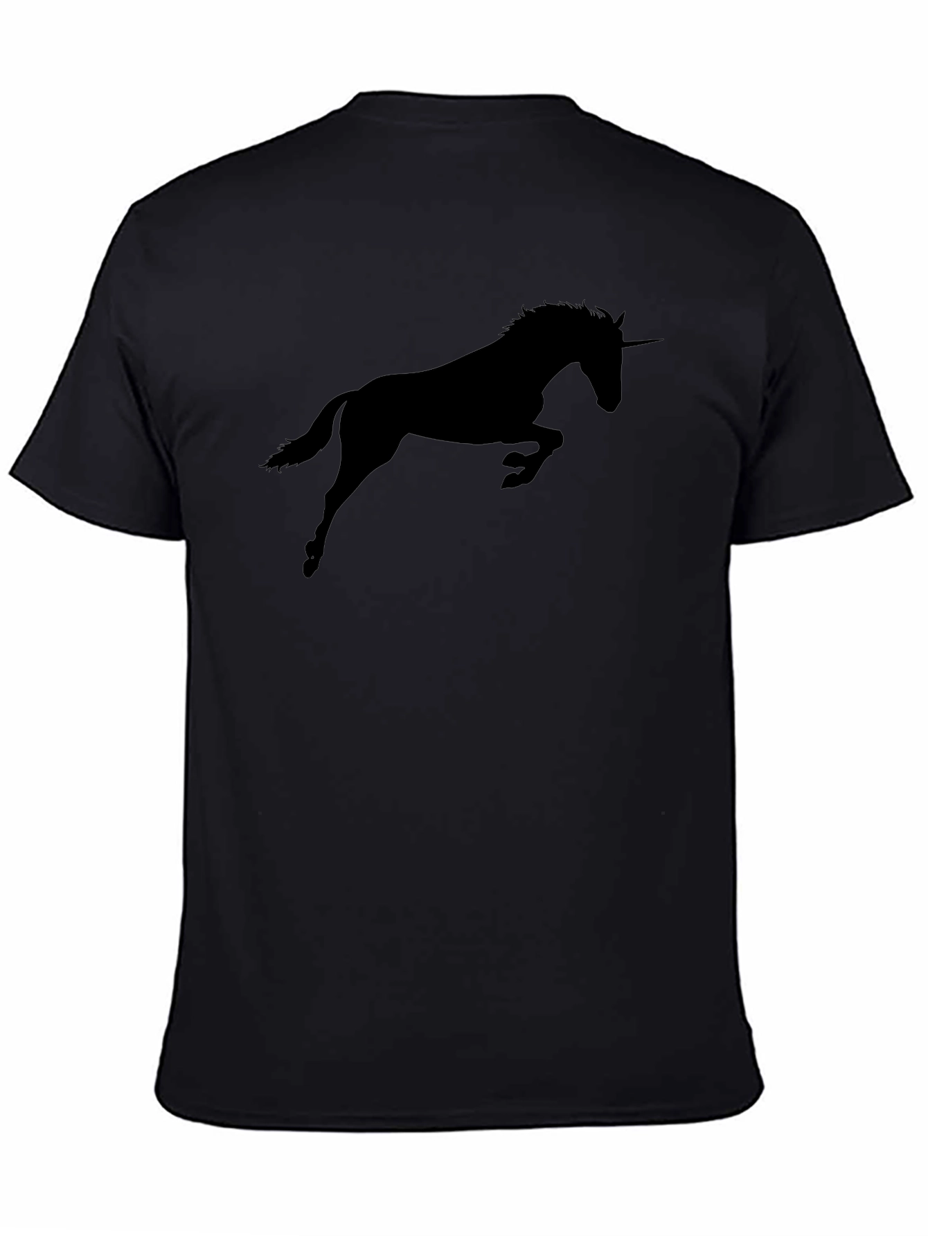 Mens Black Unicorn Silhouette Graphic Tee