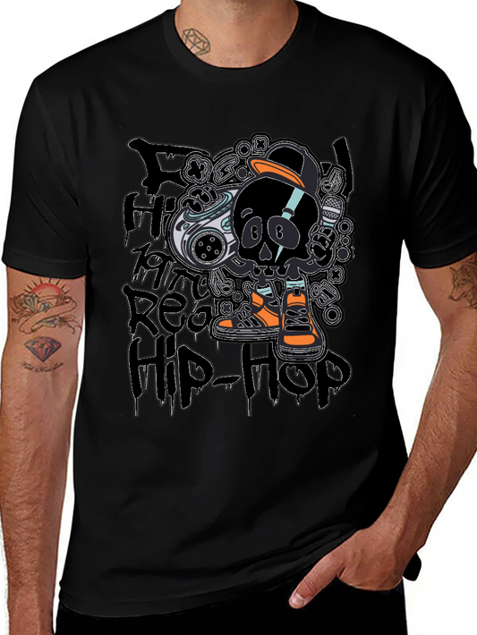 Hip-Hop Skull T-Shirt - Black