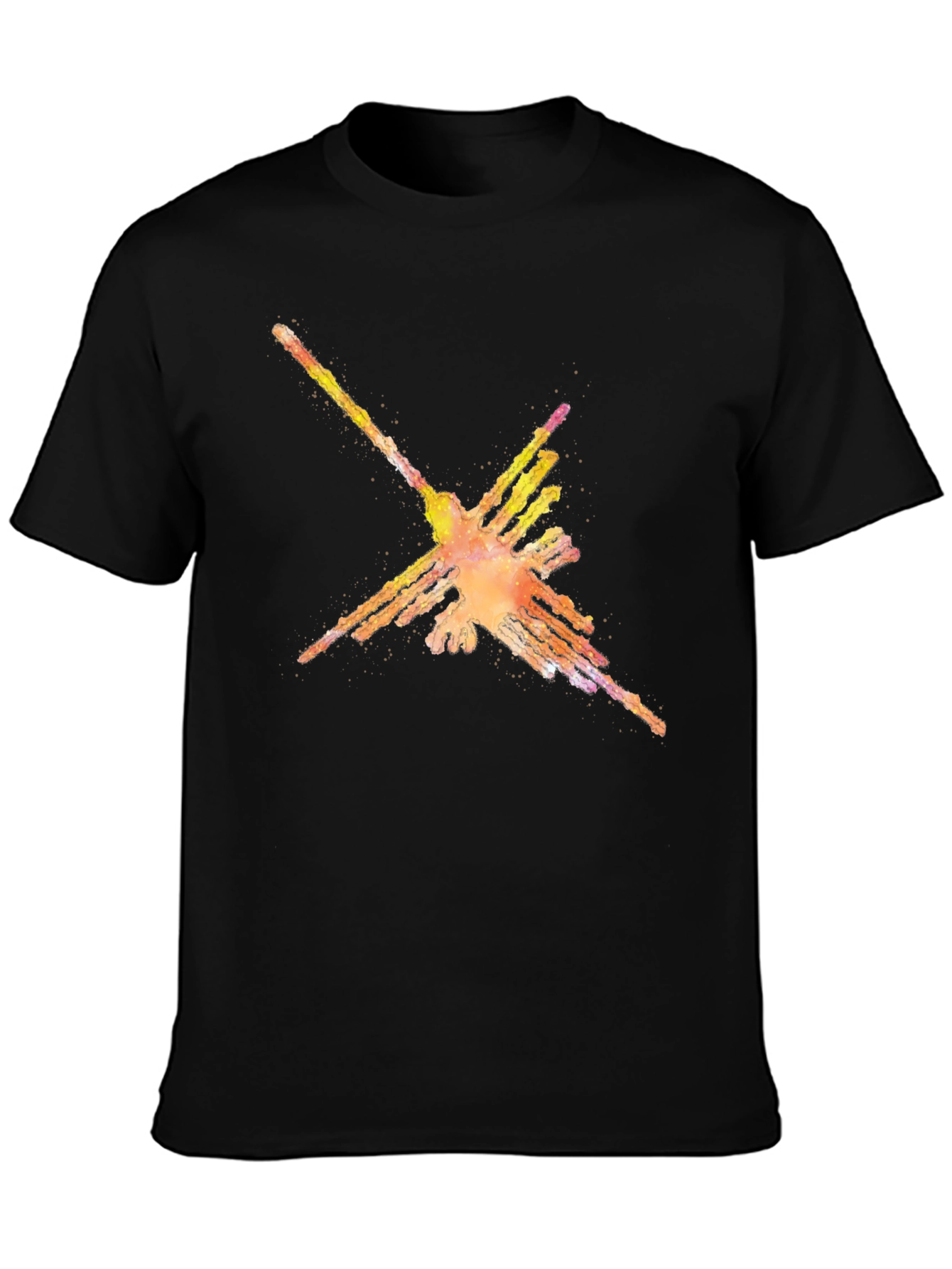Nazca Lines Hummingbird Black T-Shirt