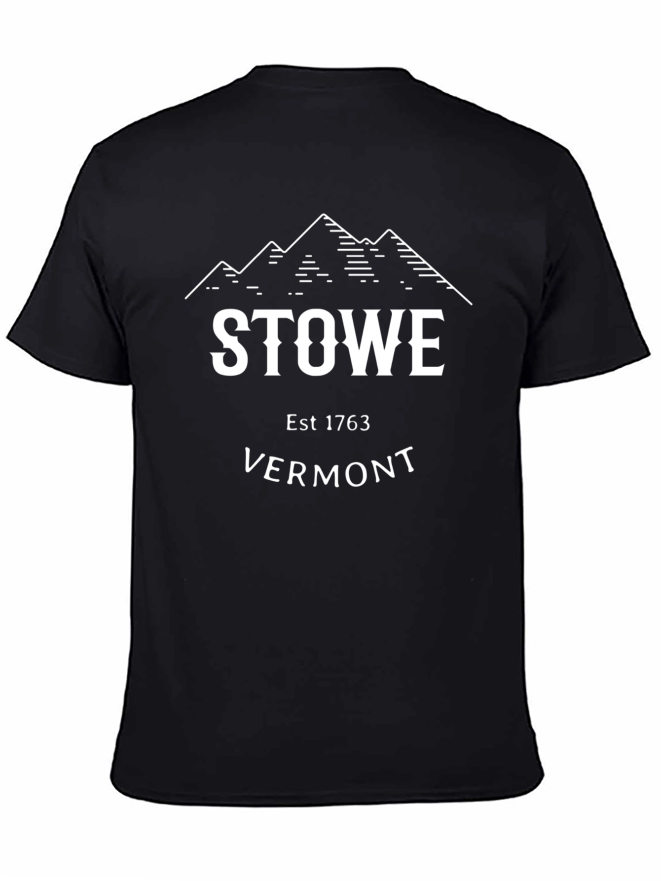 Stowe Vermont Graphic T-Shirt - Black