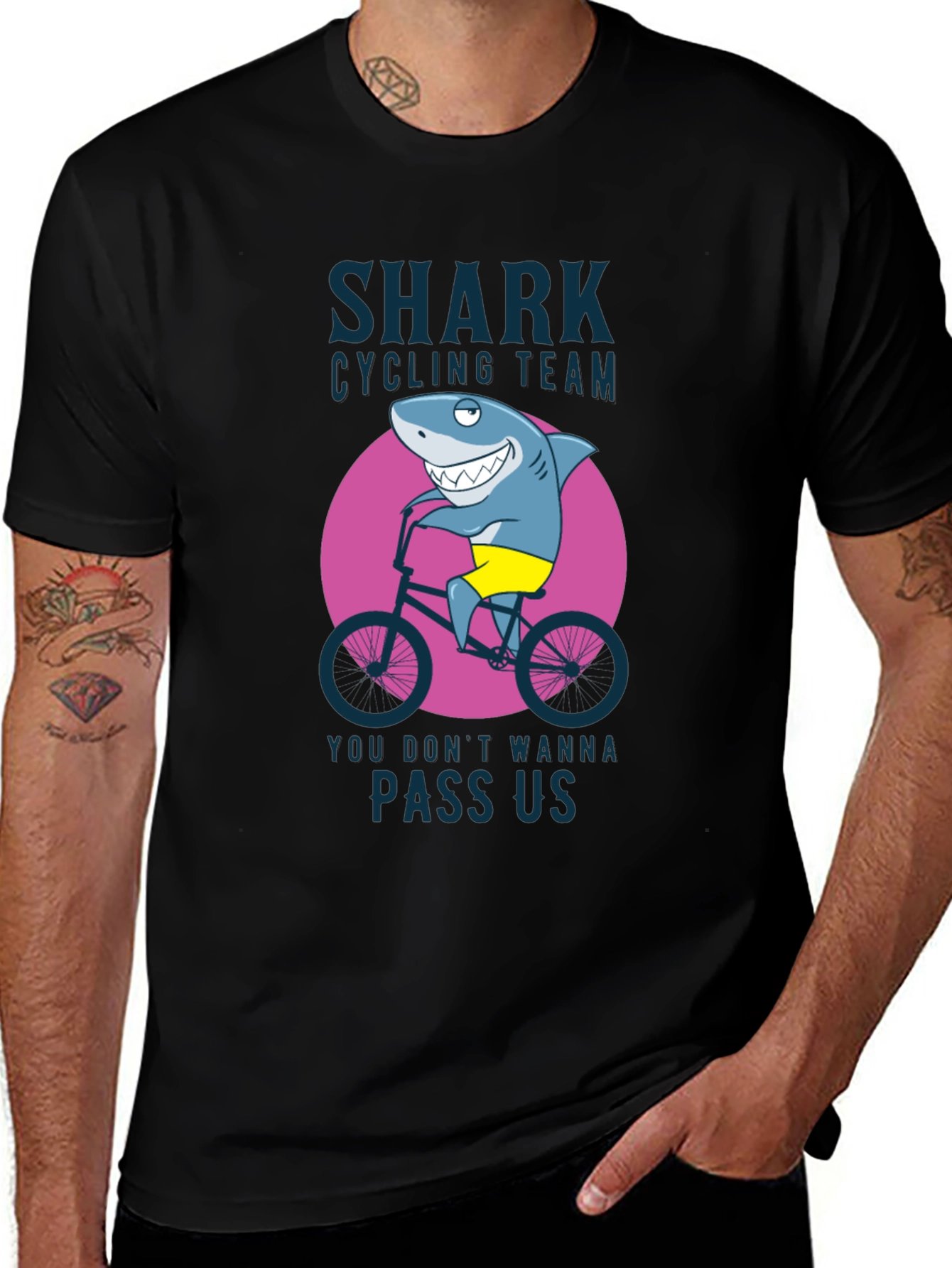 Shark Cycling Team Graphic Tee - Ride in Style!