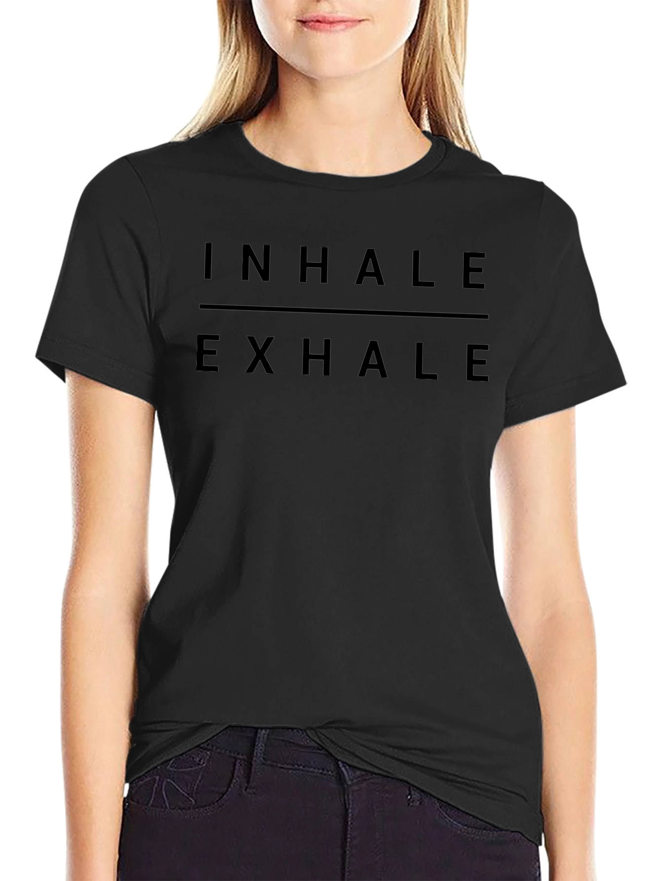 Inhale Exhale Black Graphic Tee