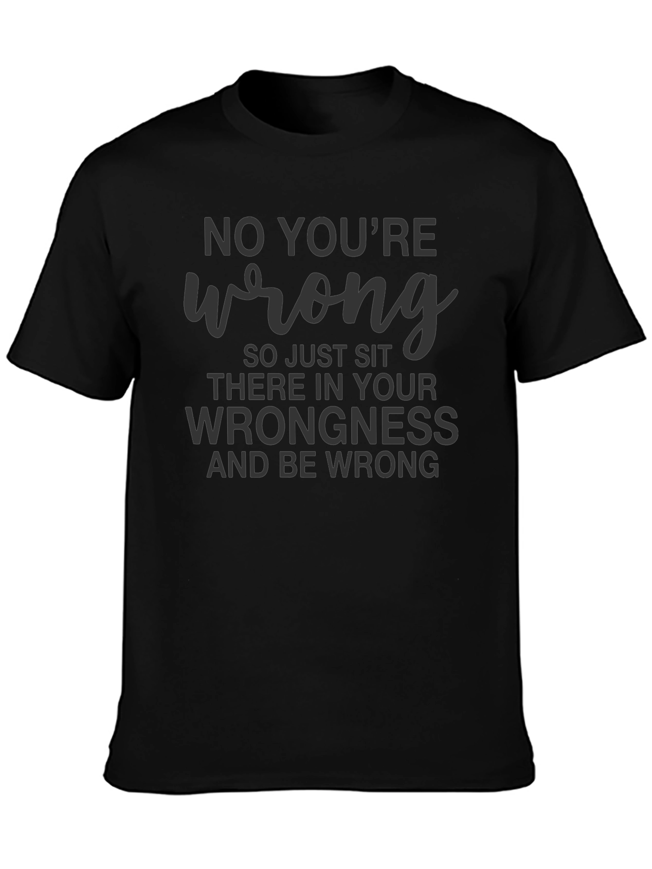 No Youre Wrong Graphic Tee - Black
