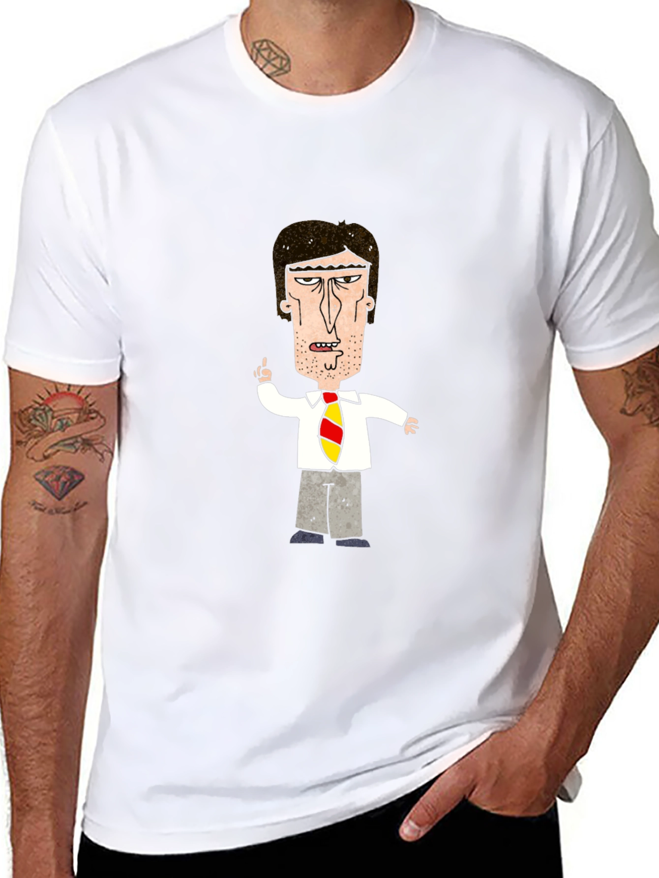 Cartoon Boss Black T-Shirt - Adult Humor
