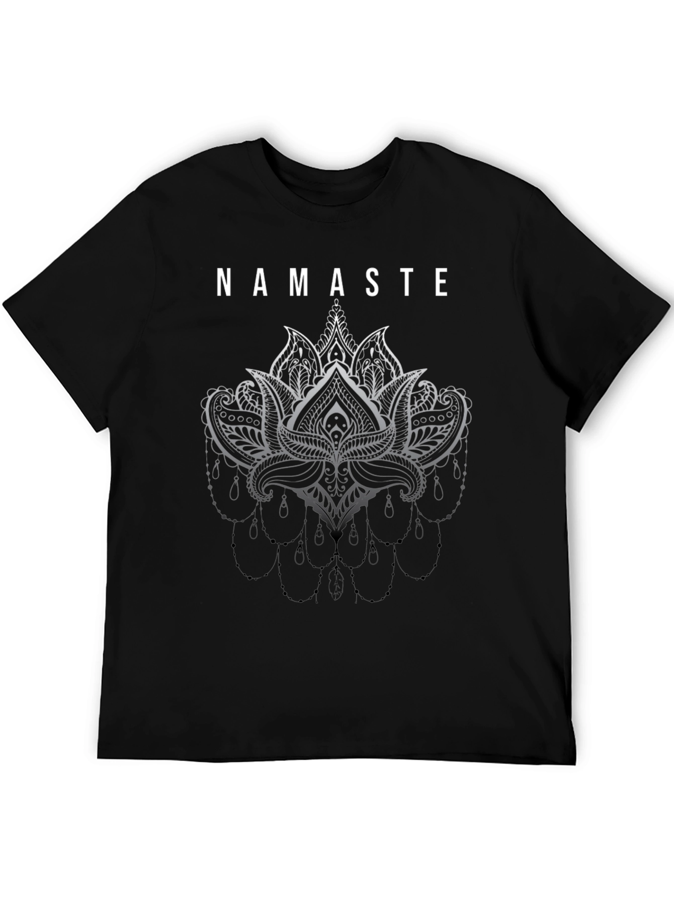 Namaste Lotus Graphic Black T-Shirt