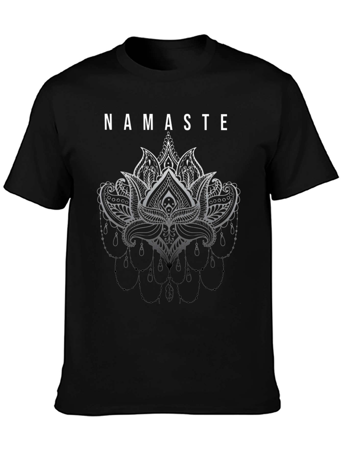 Namaste Lotus Graphic Black T-Shirt