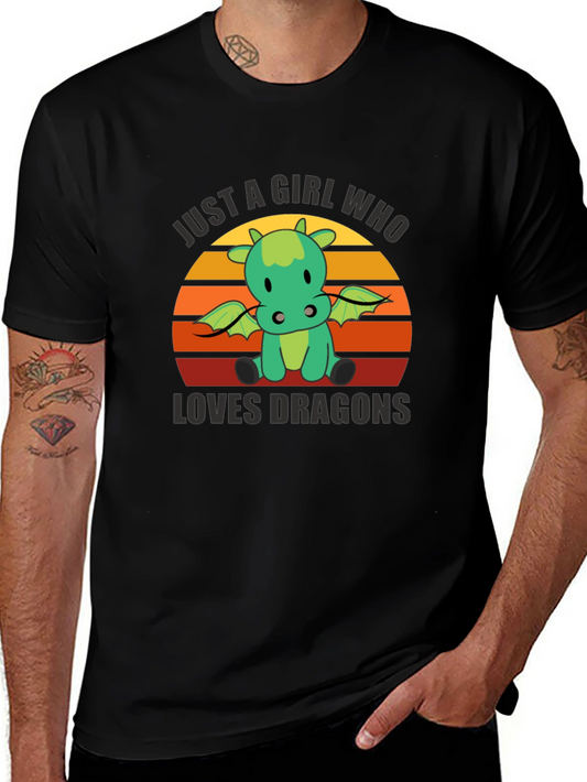Girl Who Loves Dragons T-Shirt - Cute Graphic Tee