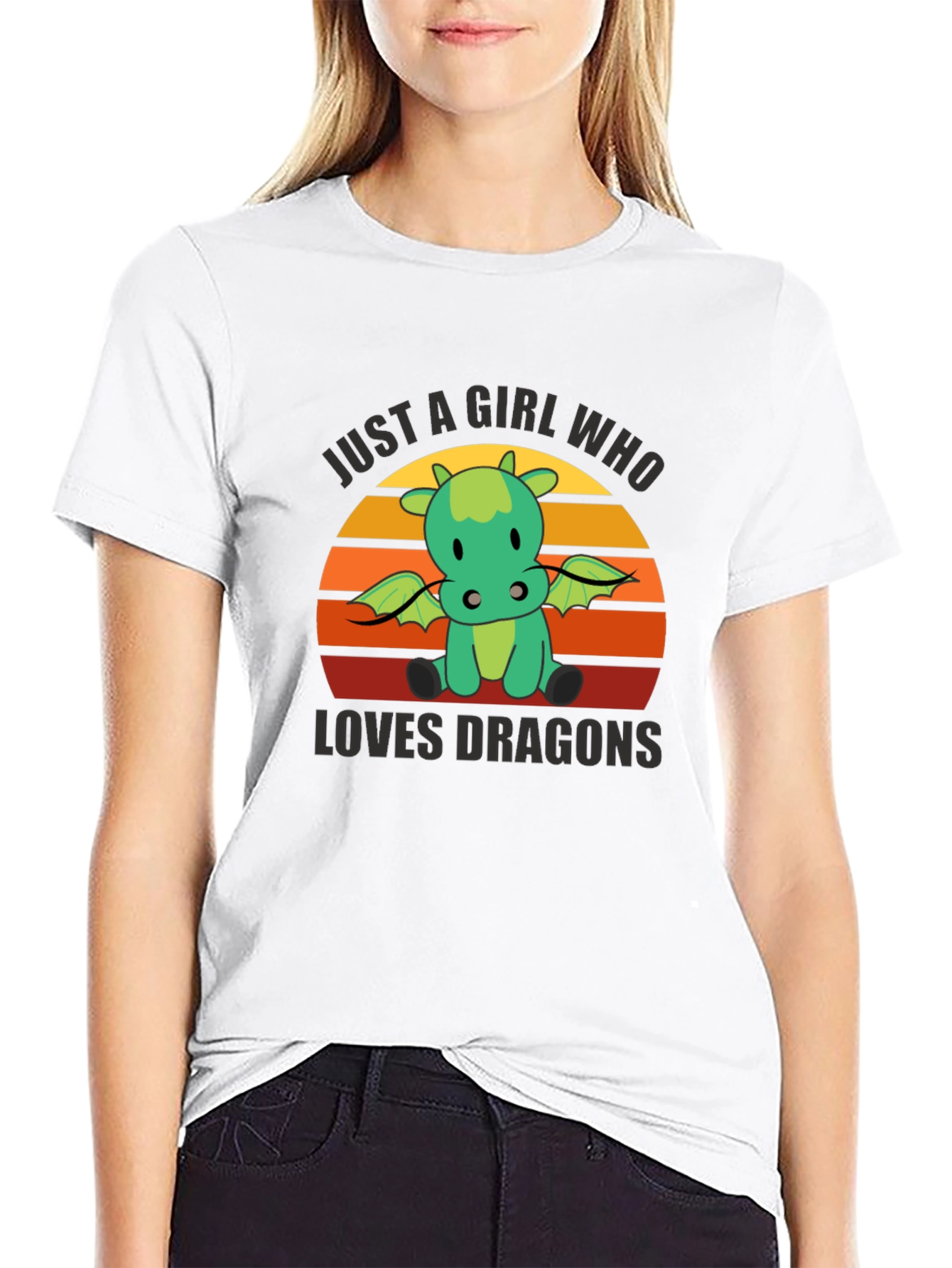 Girl Who Loves Dragons T-Shirt - Cute Graphic Tee