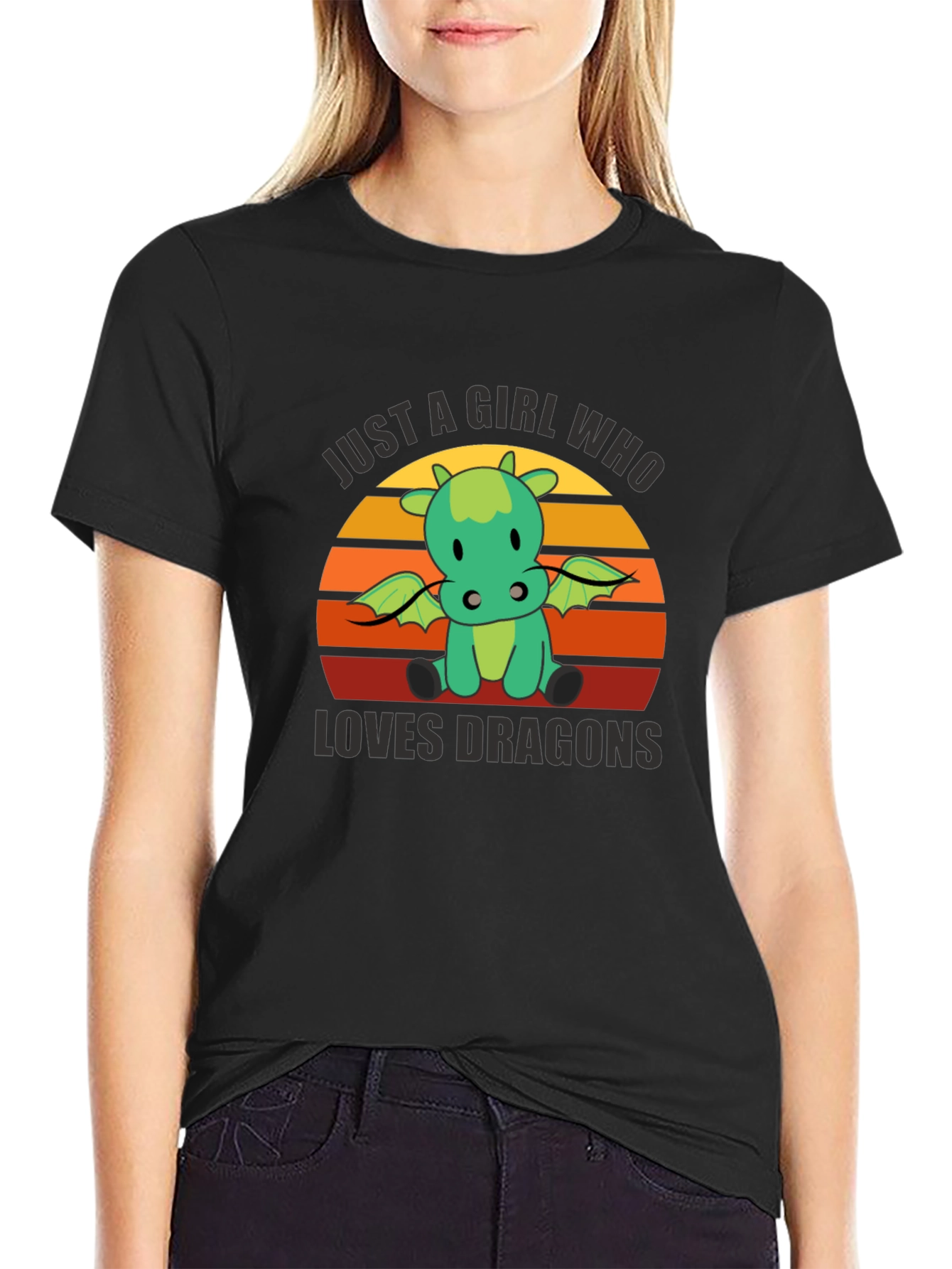 Girl Who Loves Dragons T-Shirt - Cute Graphic Tee