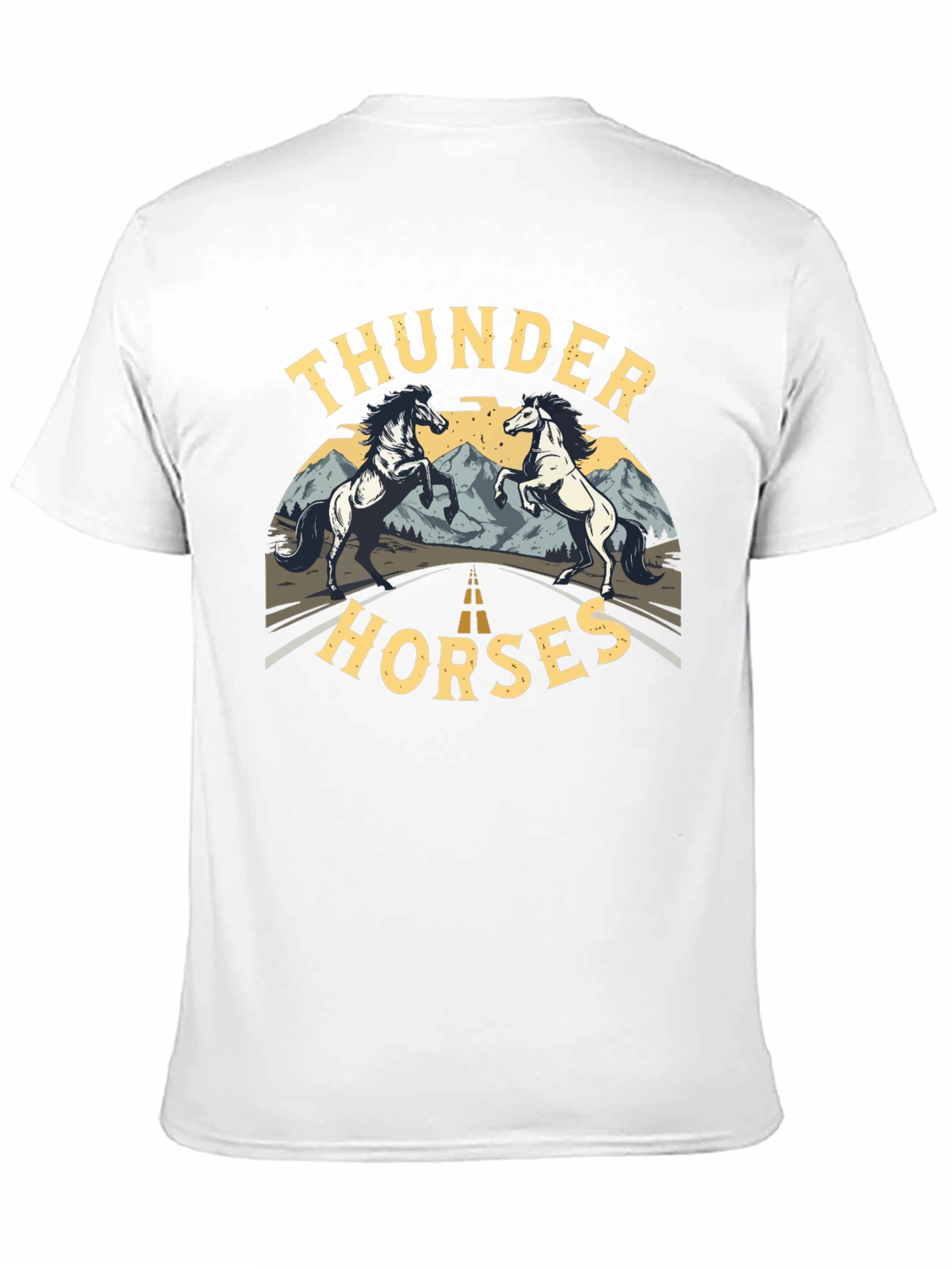Thunder Horses Black Graphic T-Shirt