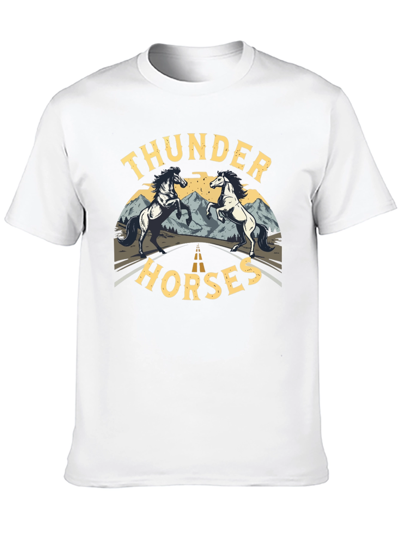 Thunder Horses Black Graphic T-Shirt