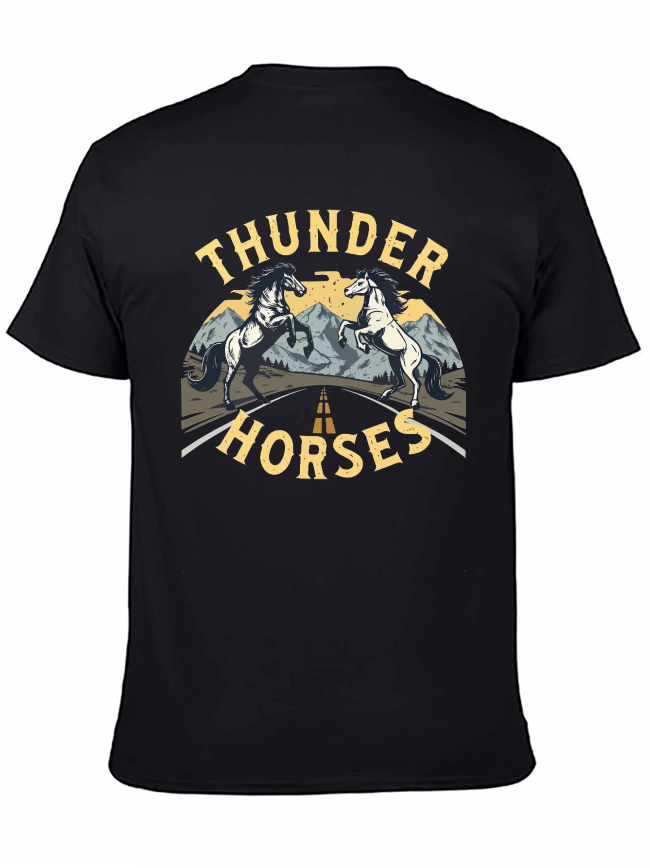 Thunder Horses Black Graphic T-Shirt