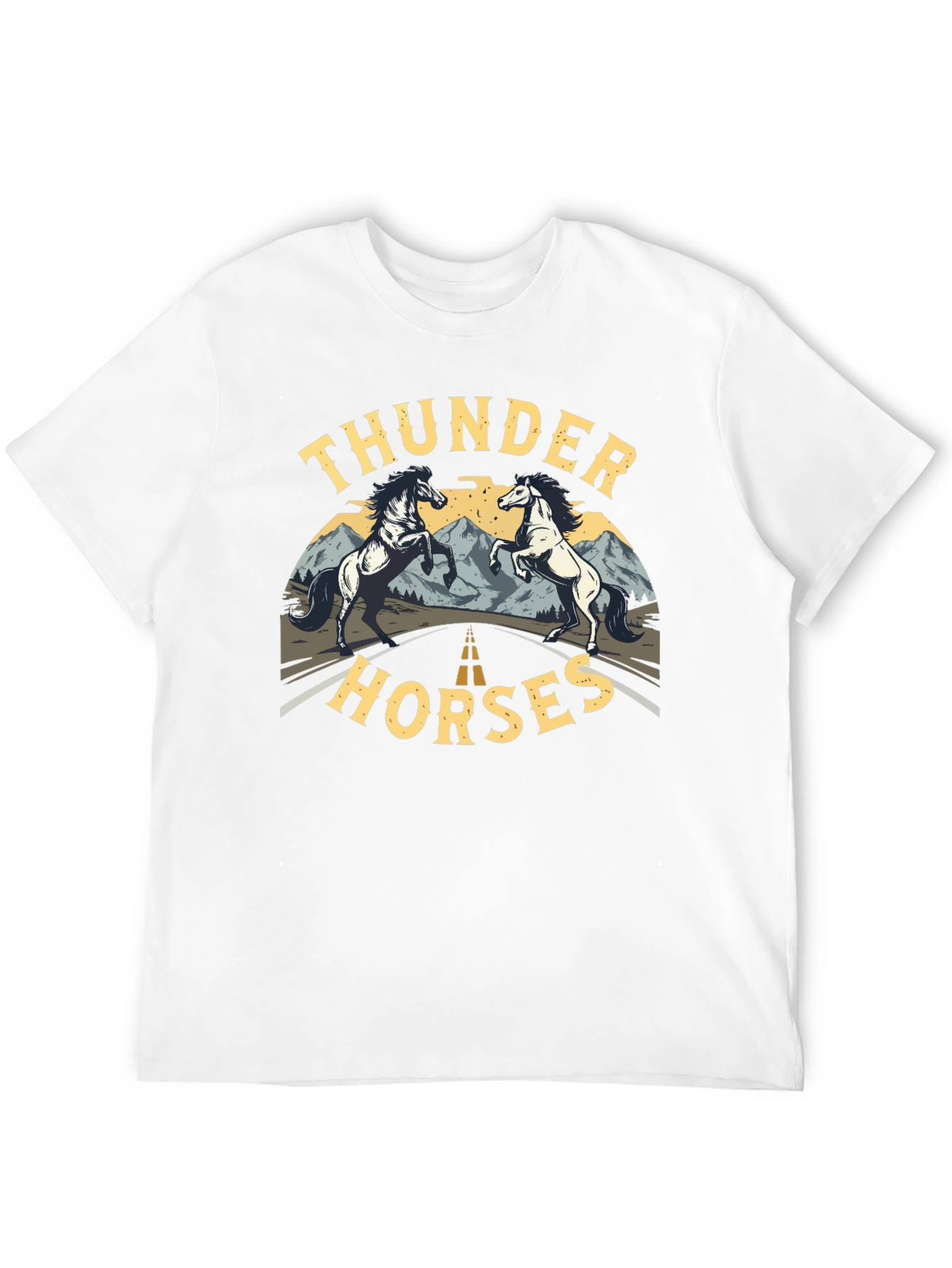 Thunder Horses Black Graphic T-Shirt