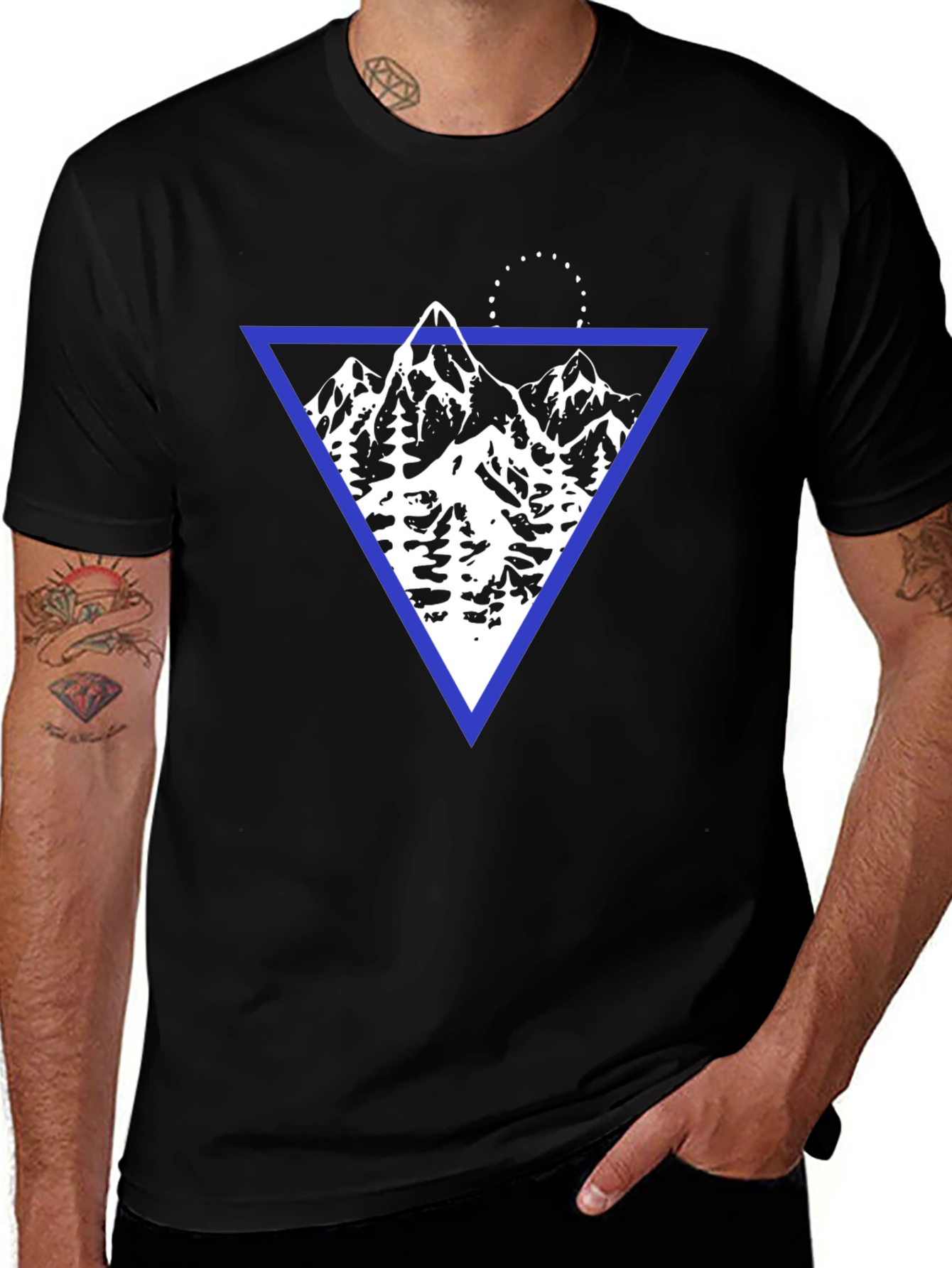 Geometric Mountain Graphic T-Shirt