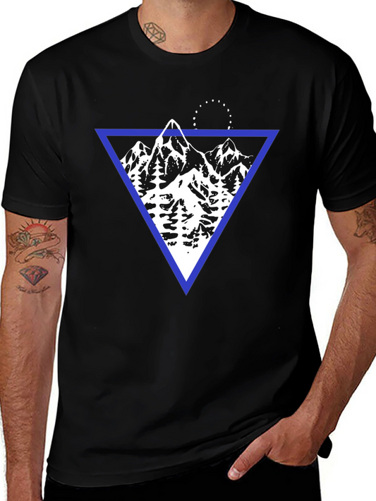 Geometric Mountain Graphic T-Shirt