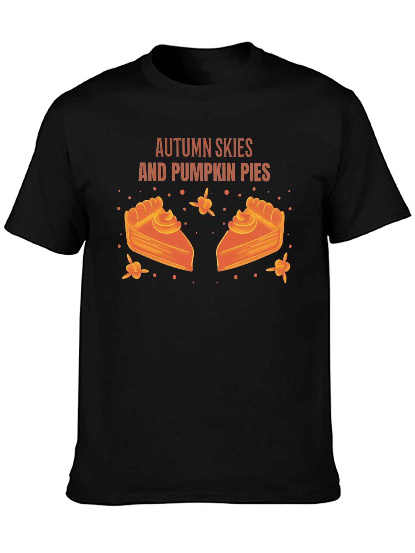 Autumn Skies Pumpkin Pies Black Graphic T-Shirt