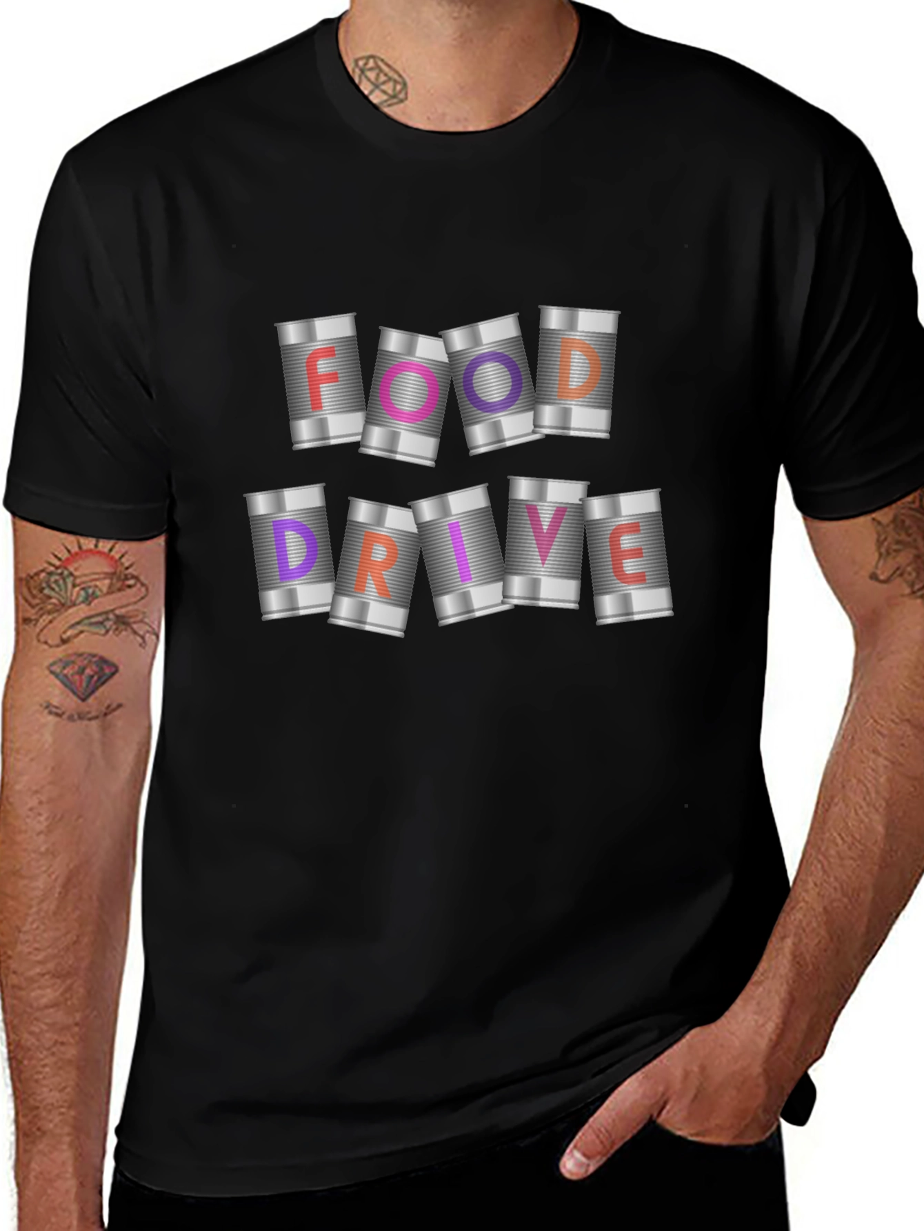 Food Drive T-Shirt: Canned Goods Design