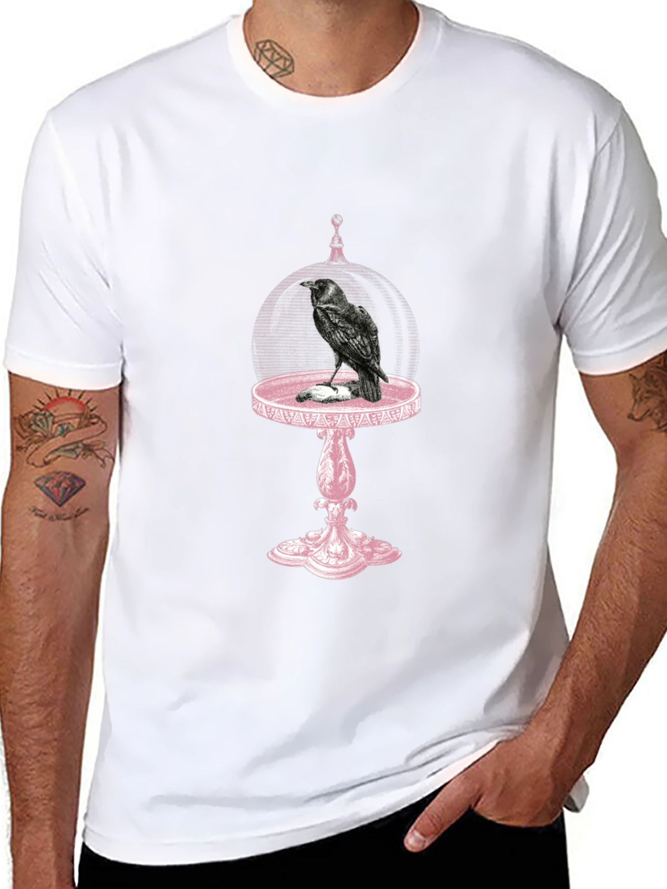 Raven on Table T-Shirt - Gothic Style