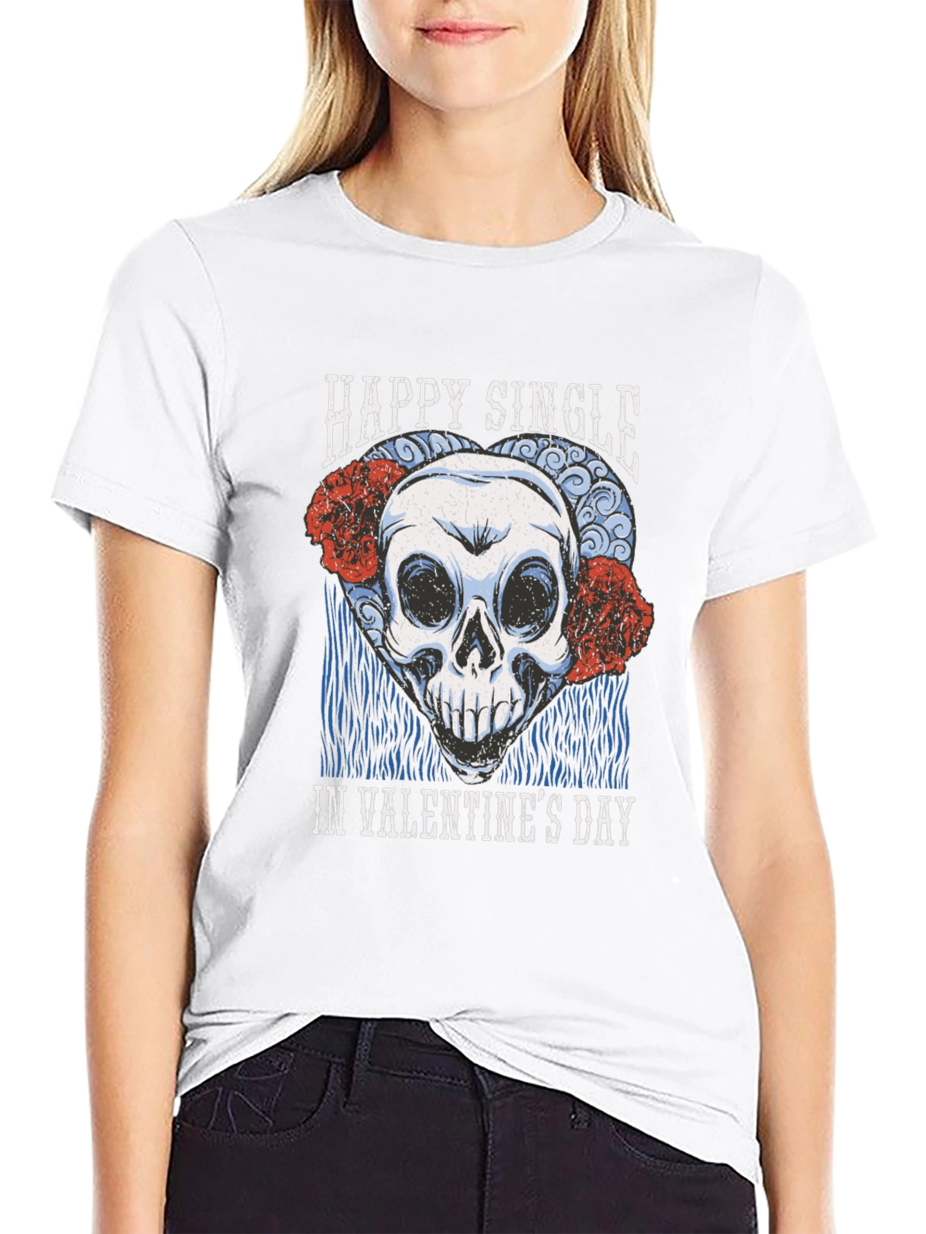 Happy Single Valentines Day Skull T-Shirt