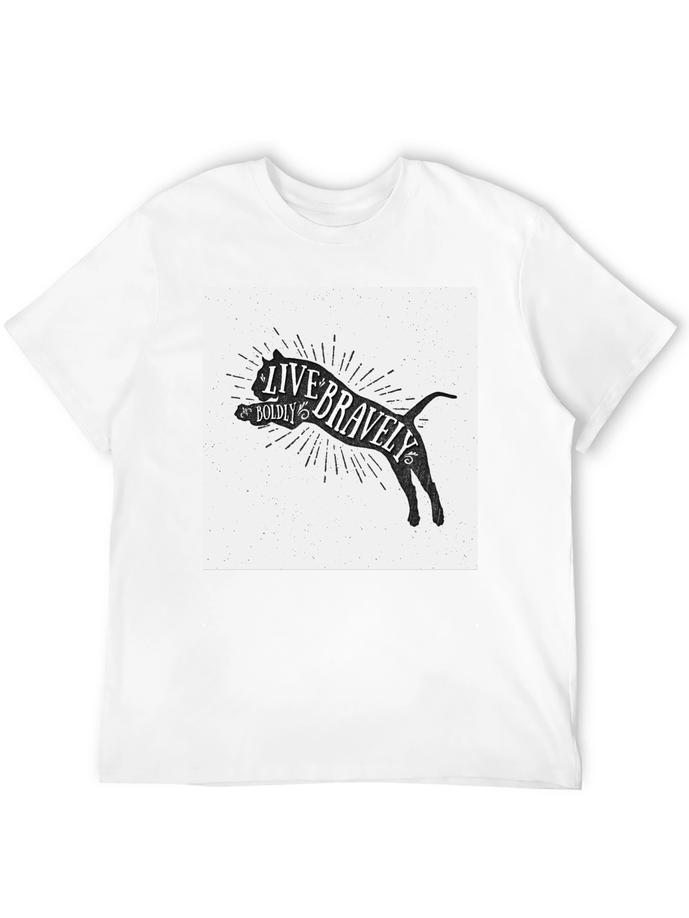 Live Bravely Boldly T-Shirt - Black Crew Neck