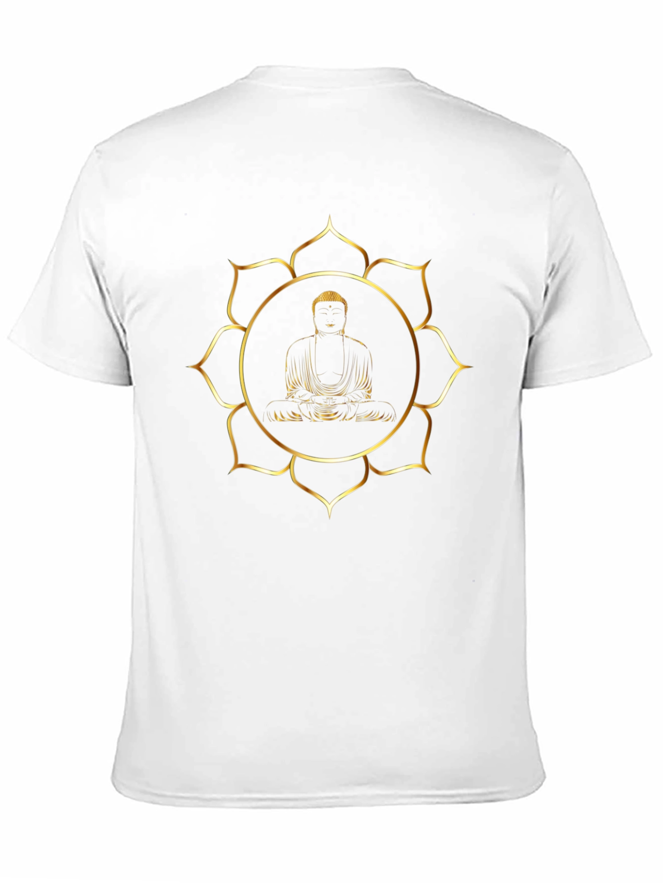 Buddha Gold Lotus Graphic Black T-Shirt