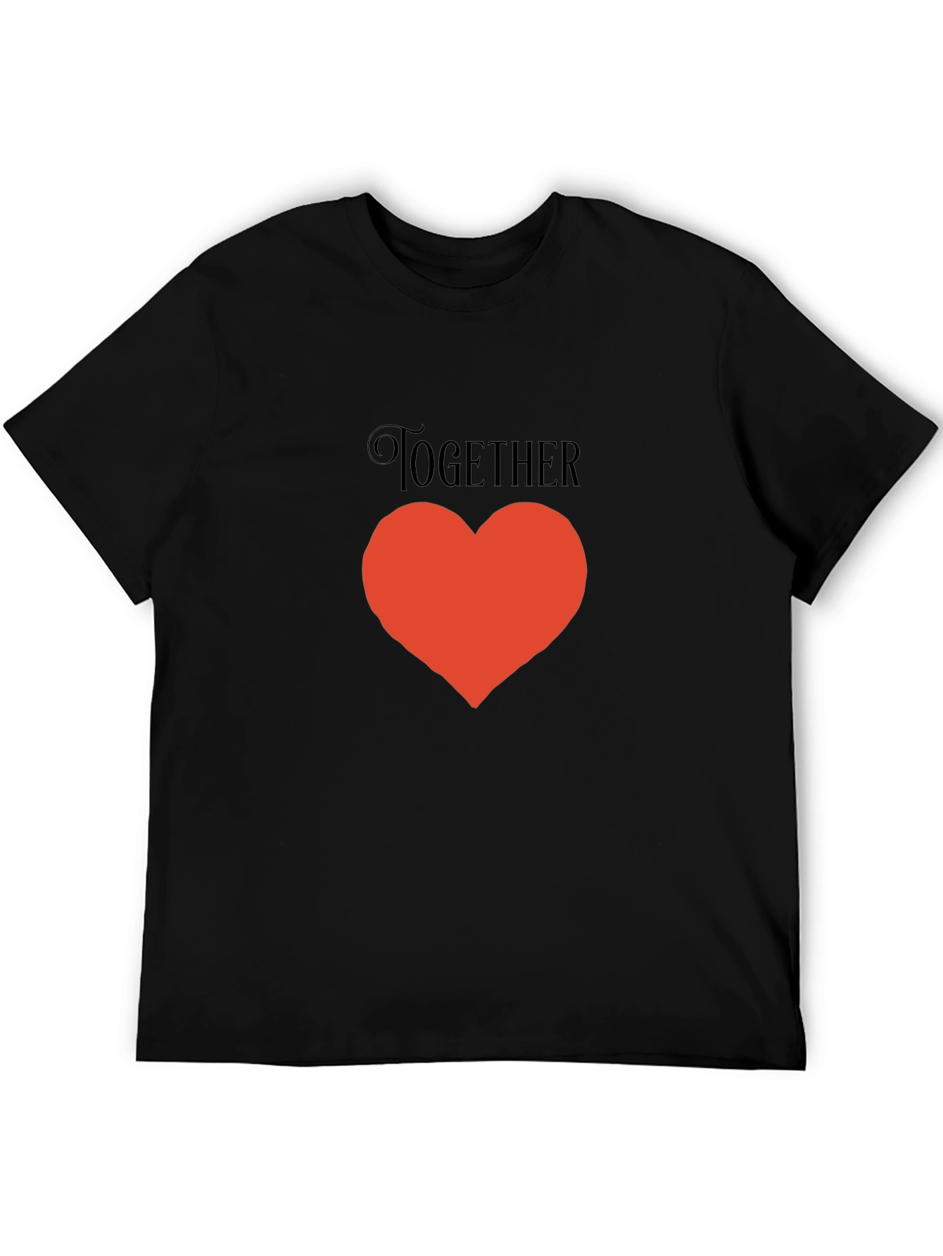 Together Heart Graphic Black T-Shirt