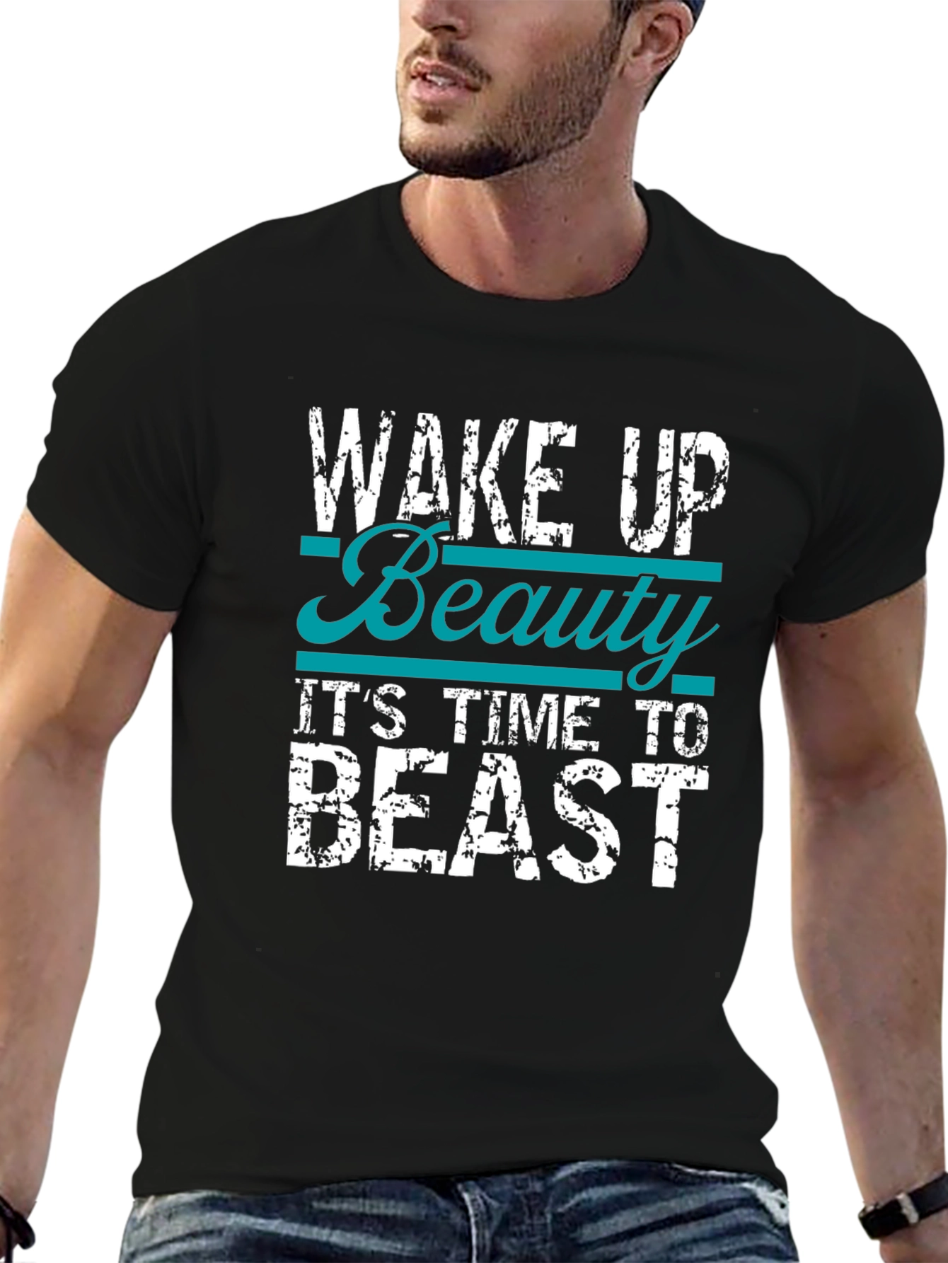 Wake Up Beauty Beast Black T-Shirt