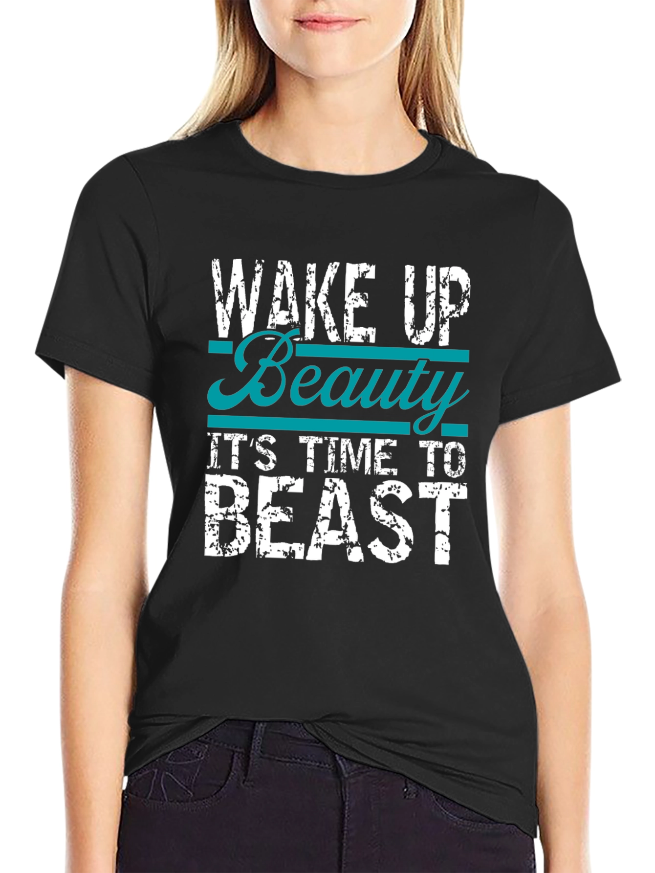 Wake Up Beauty Beast Black T-Shirt
